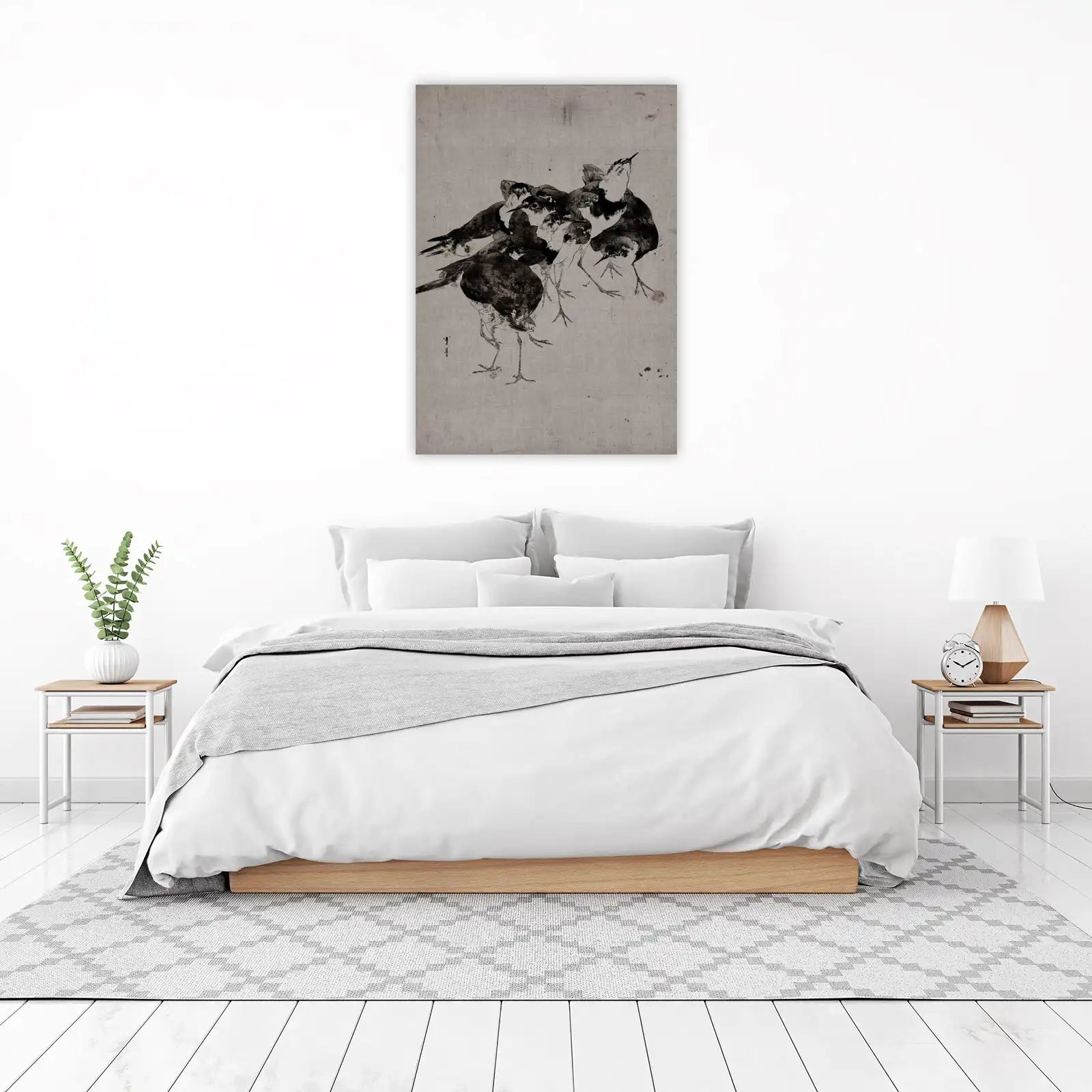 Vibrant Bird Flock Sketch Wall Art - Minimalist Nature Art