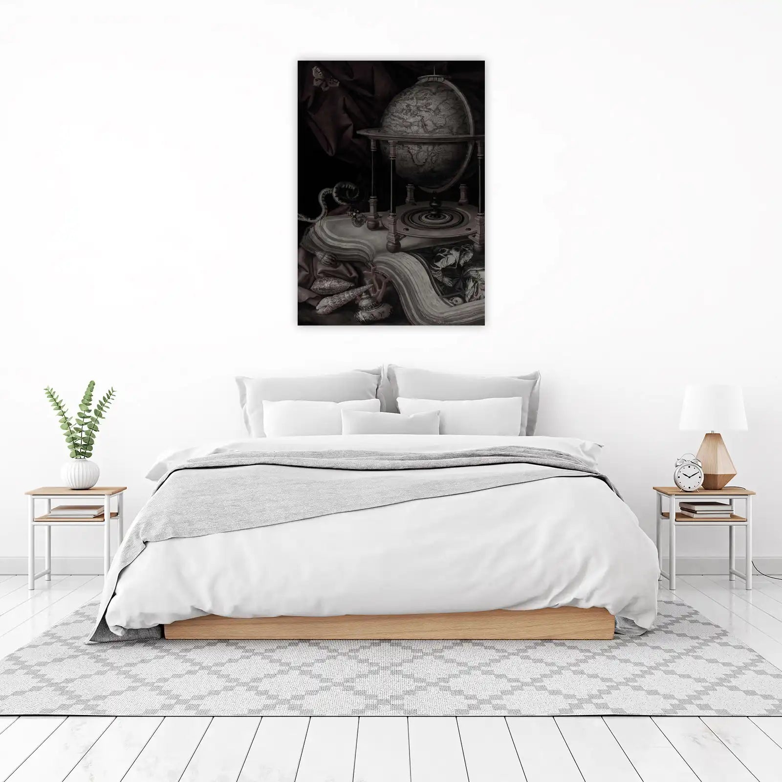 Mysterious Globe & Serpent Vintage Art Wall Art