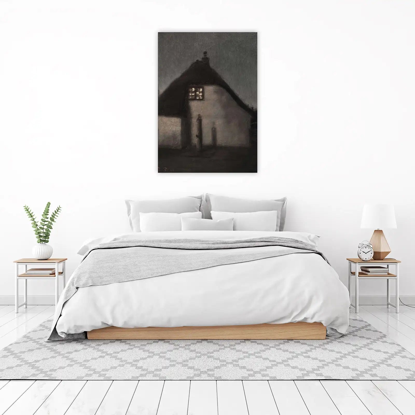 Atmospheric Cottage at Dusk Wall Art