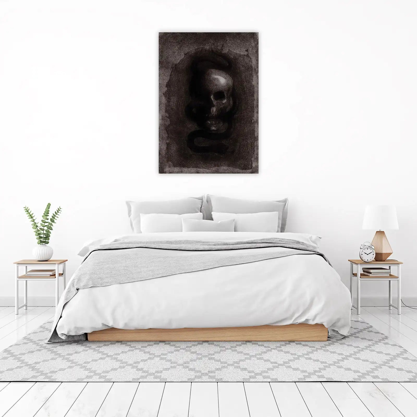Mystic Skull & Serpent Dark Art Wall Art