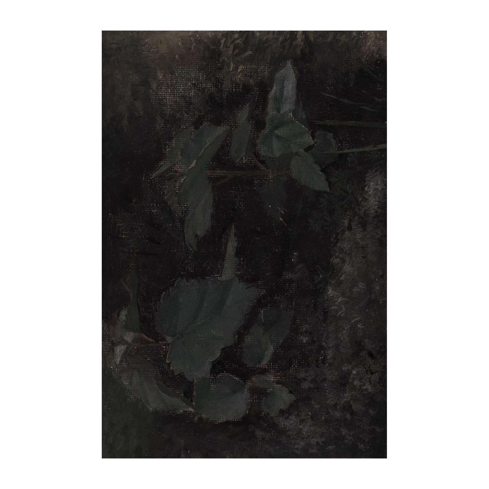 Dark Botanical Leaf Art Wall Art