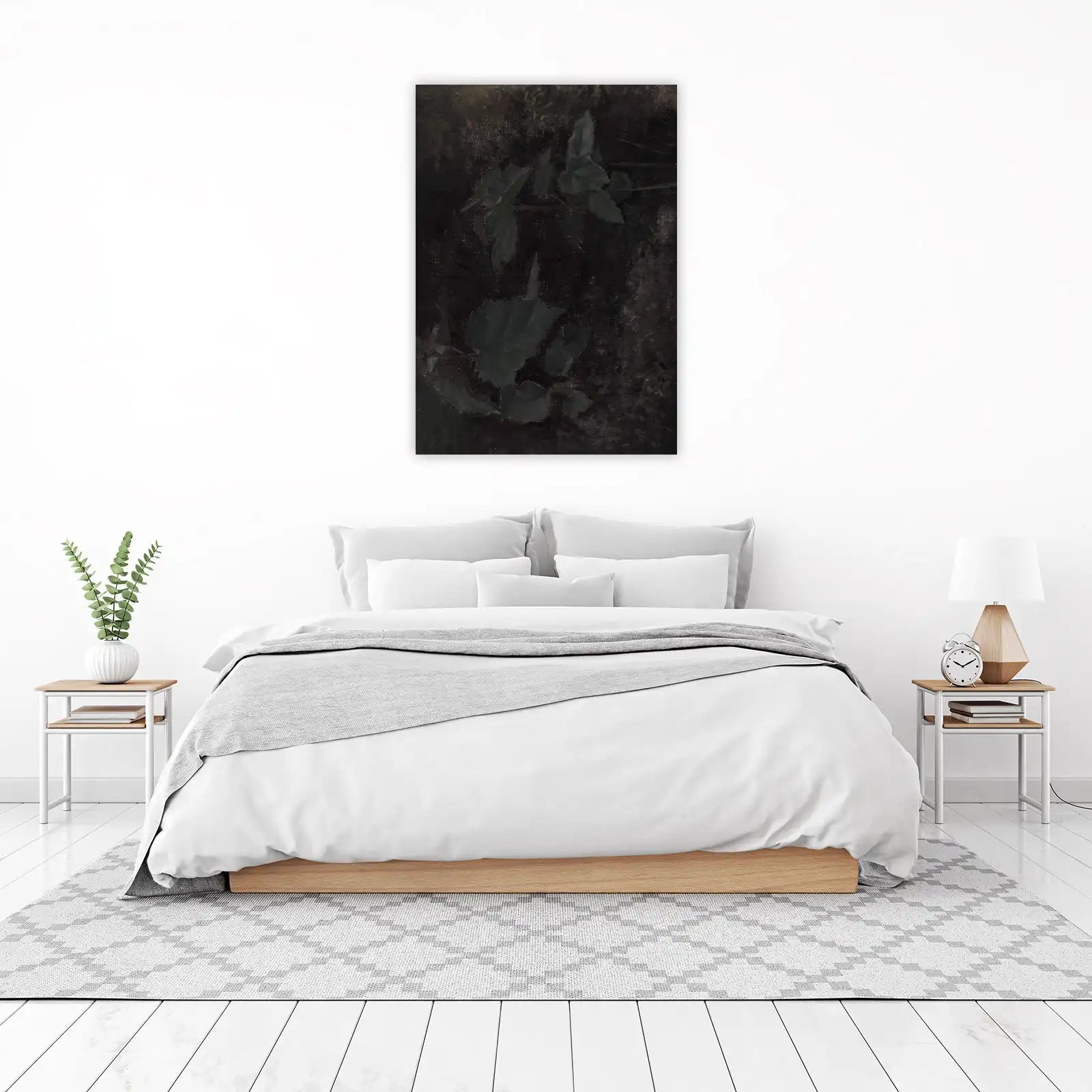 Dark Botanical Leaf Art Wall Art