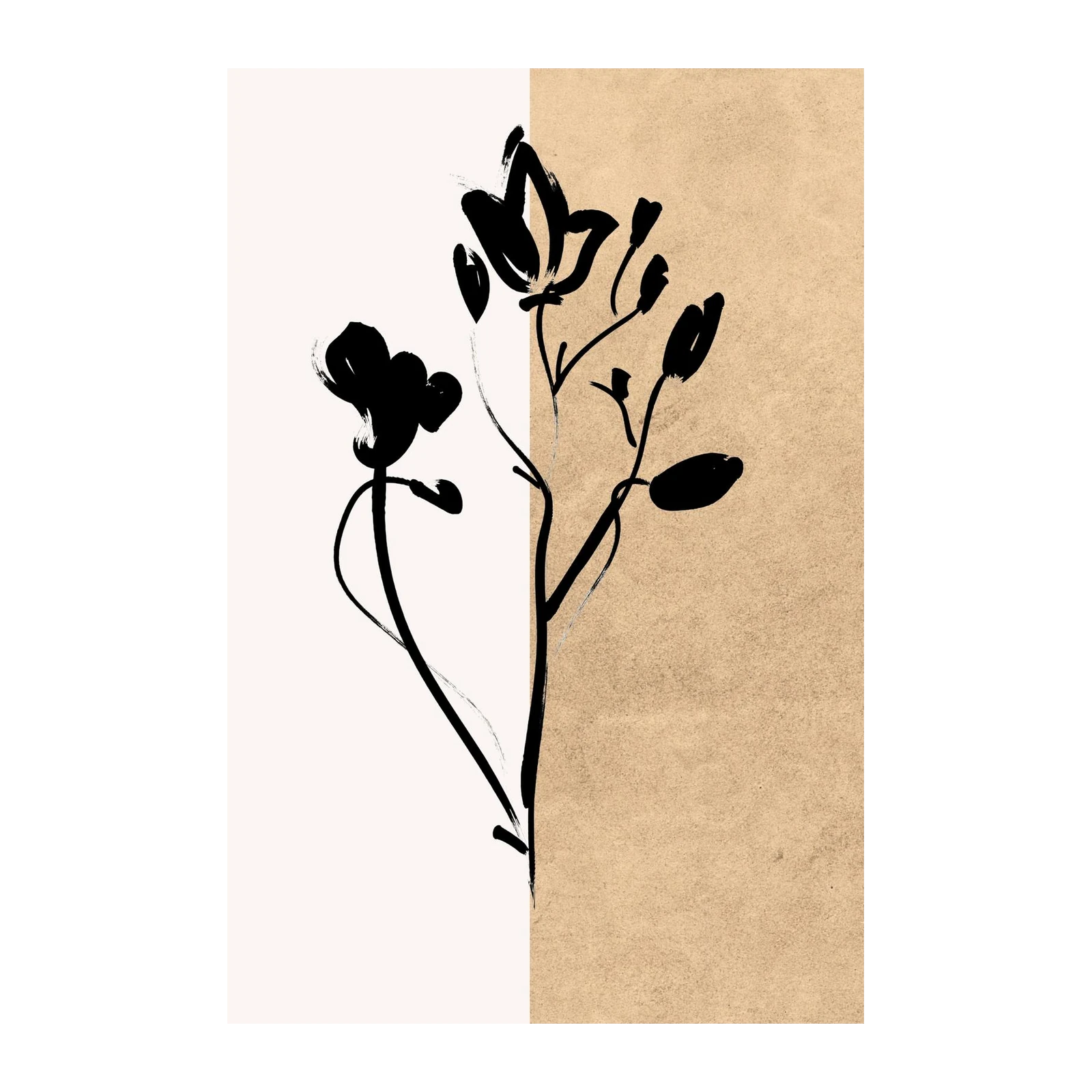 Minimalist Floral Ink Art Wall Art