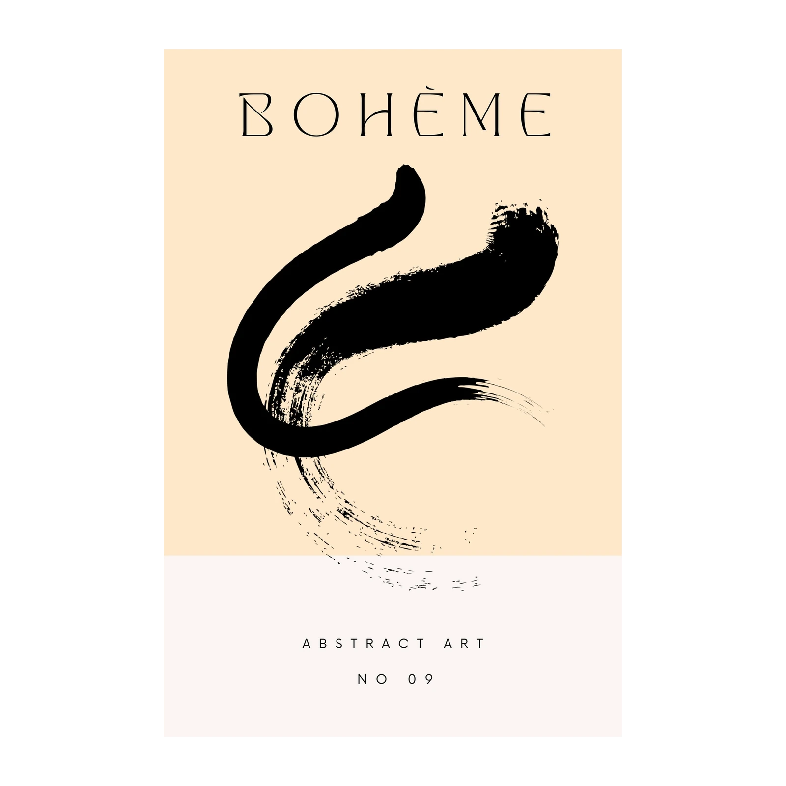 Boheme Black Brush Stroke Wall Art
