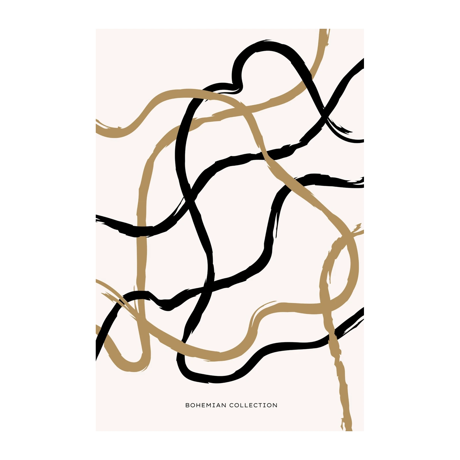 Modern Abstract Swirls Gold & Black Wall Art