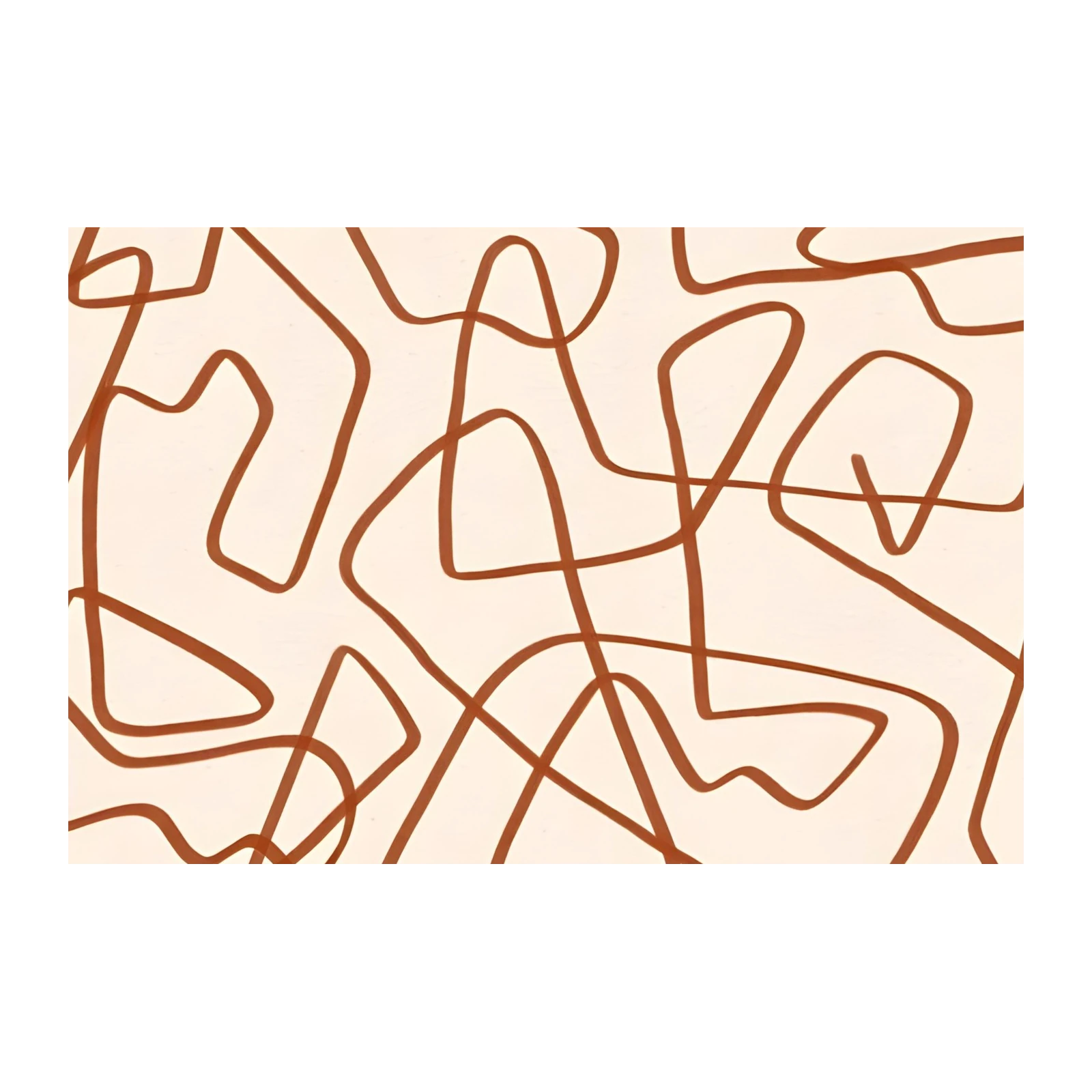 Abstract Terracotta Line Art Wall Art