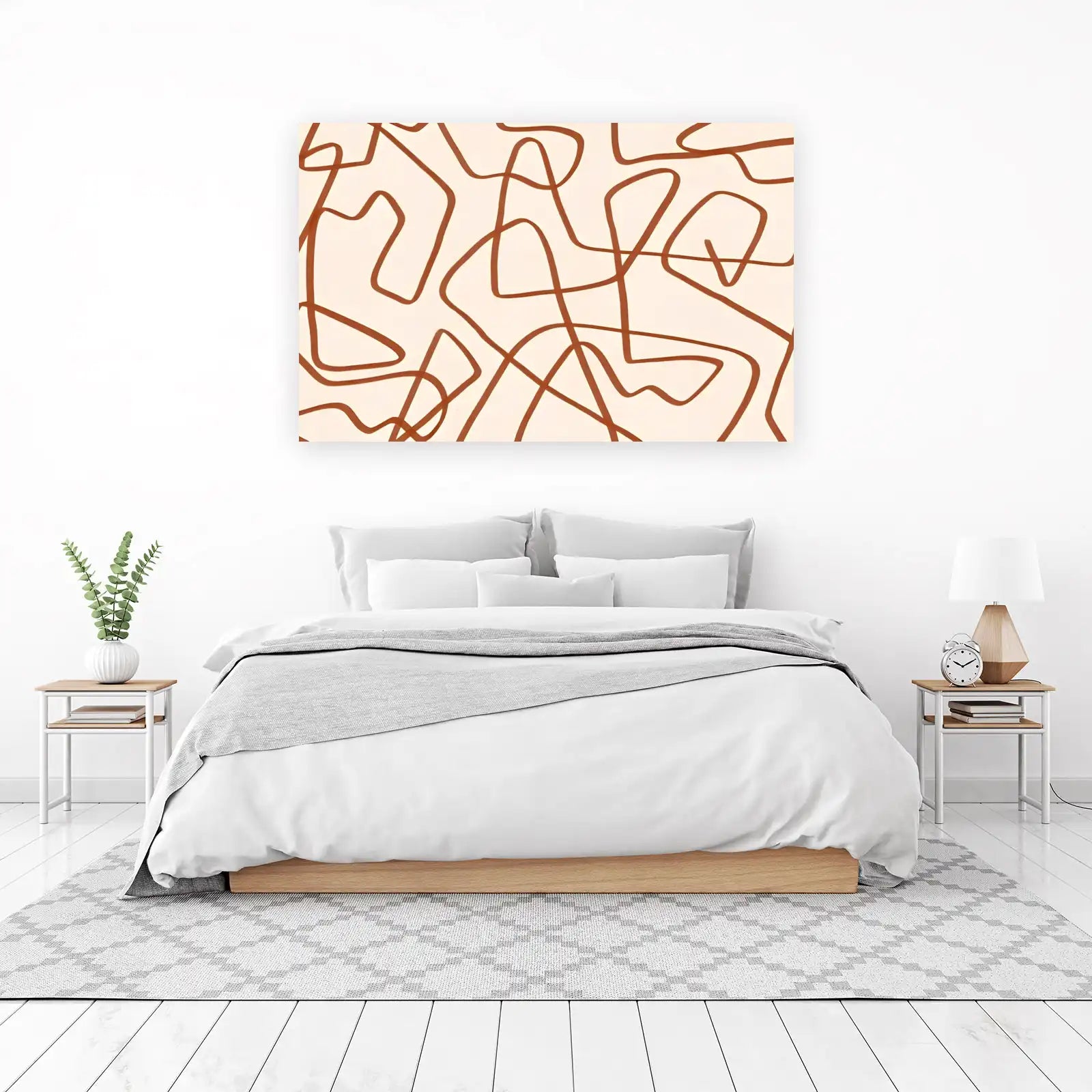Abstract Terracotta Line Art Wall Art