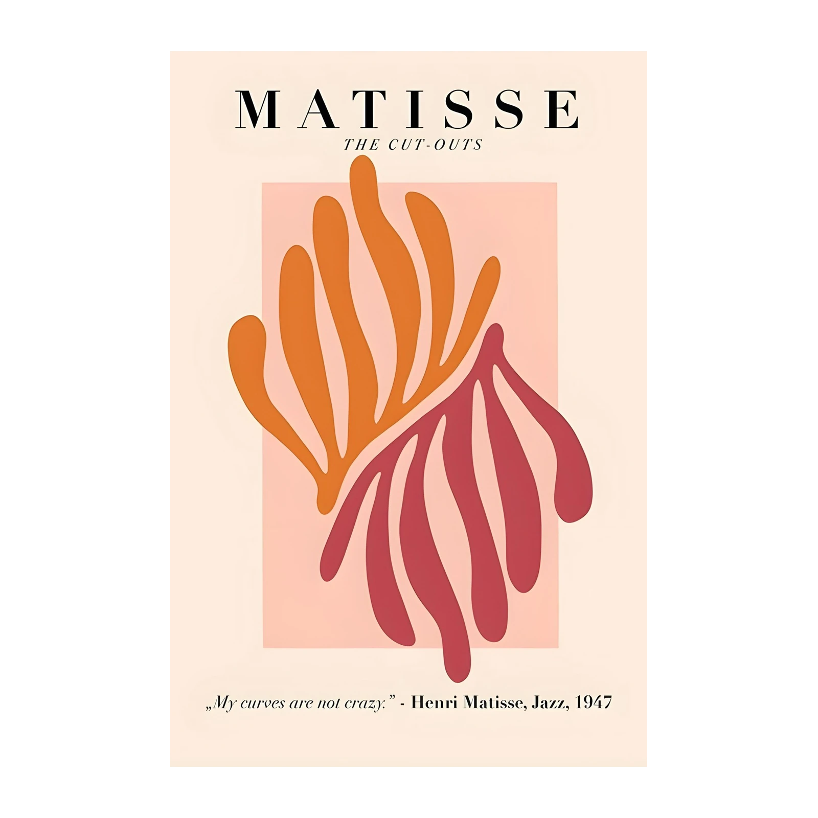 Matisse Cut-Outs Coral & Ochre Wall Art