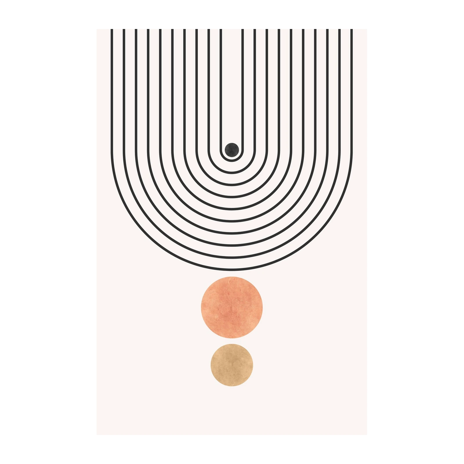 Mid-Century Modern Arc & Circles Wall Art