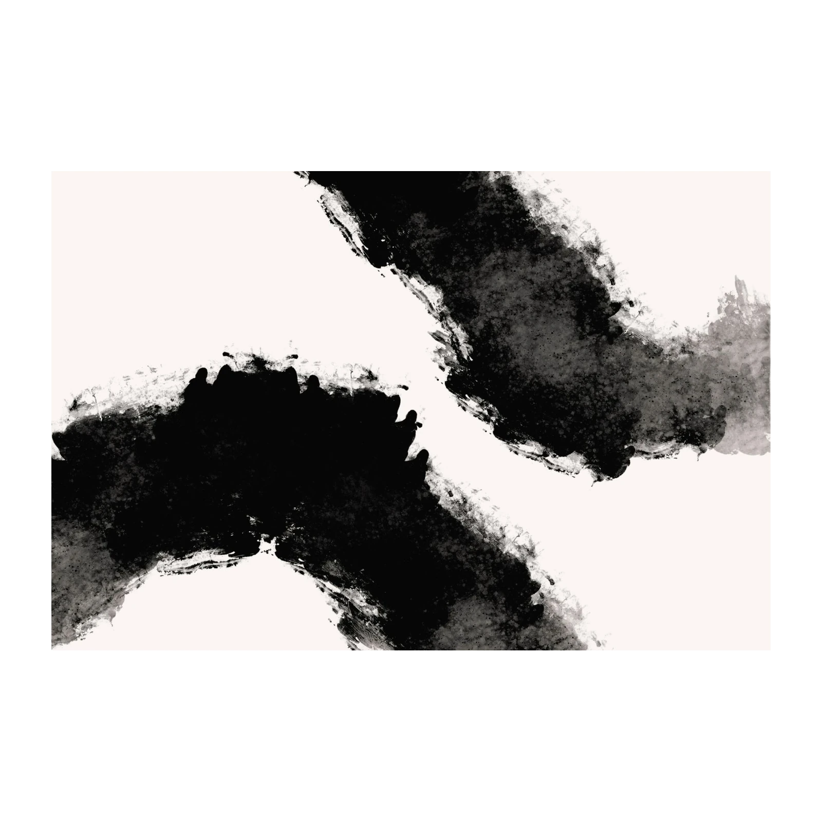Abstract Black Brushstrokes Wall Art