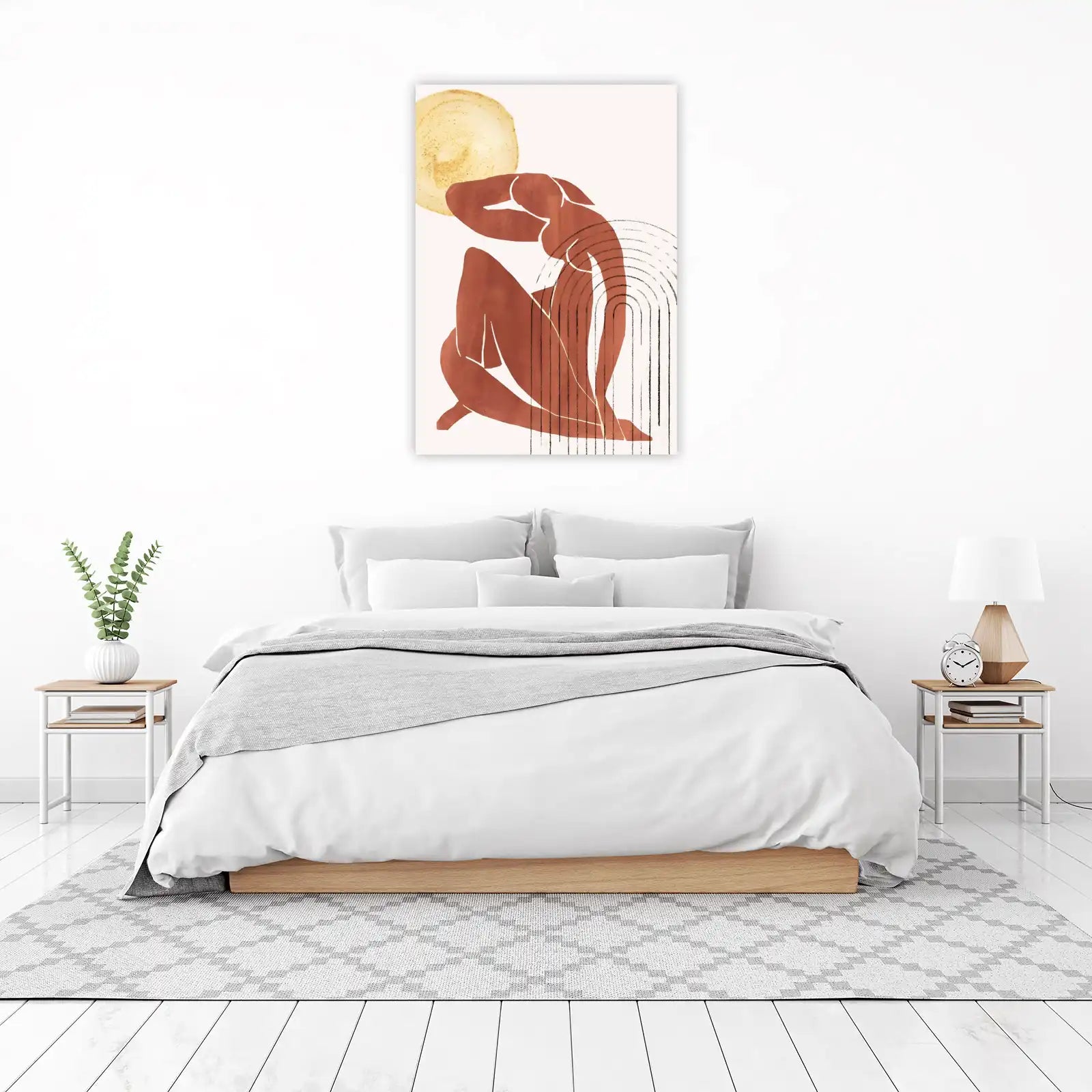 Boho Abstract Figure Earth Tones Wall Art