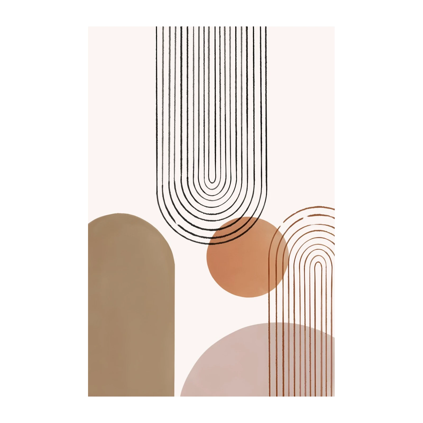 Boho Arch & Circle Mid Century Modern Wall Art
