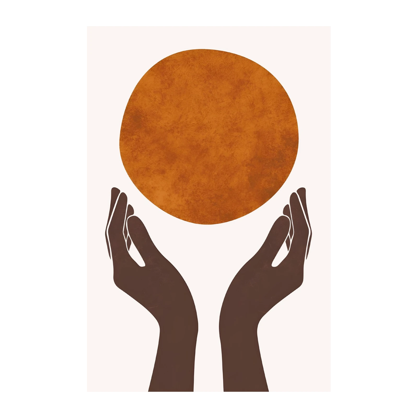 Abstract Hands Sun Boho Wall Art Wall Art