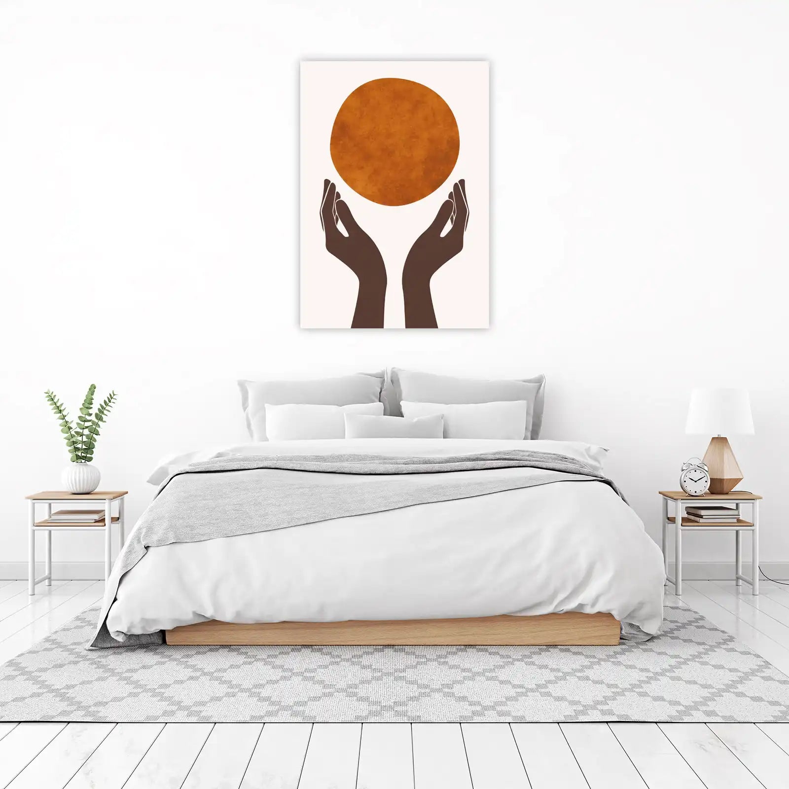 Abstract Hands Sun Boho Wall Art Wall Art
