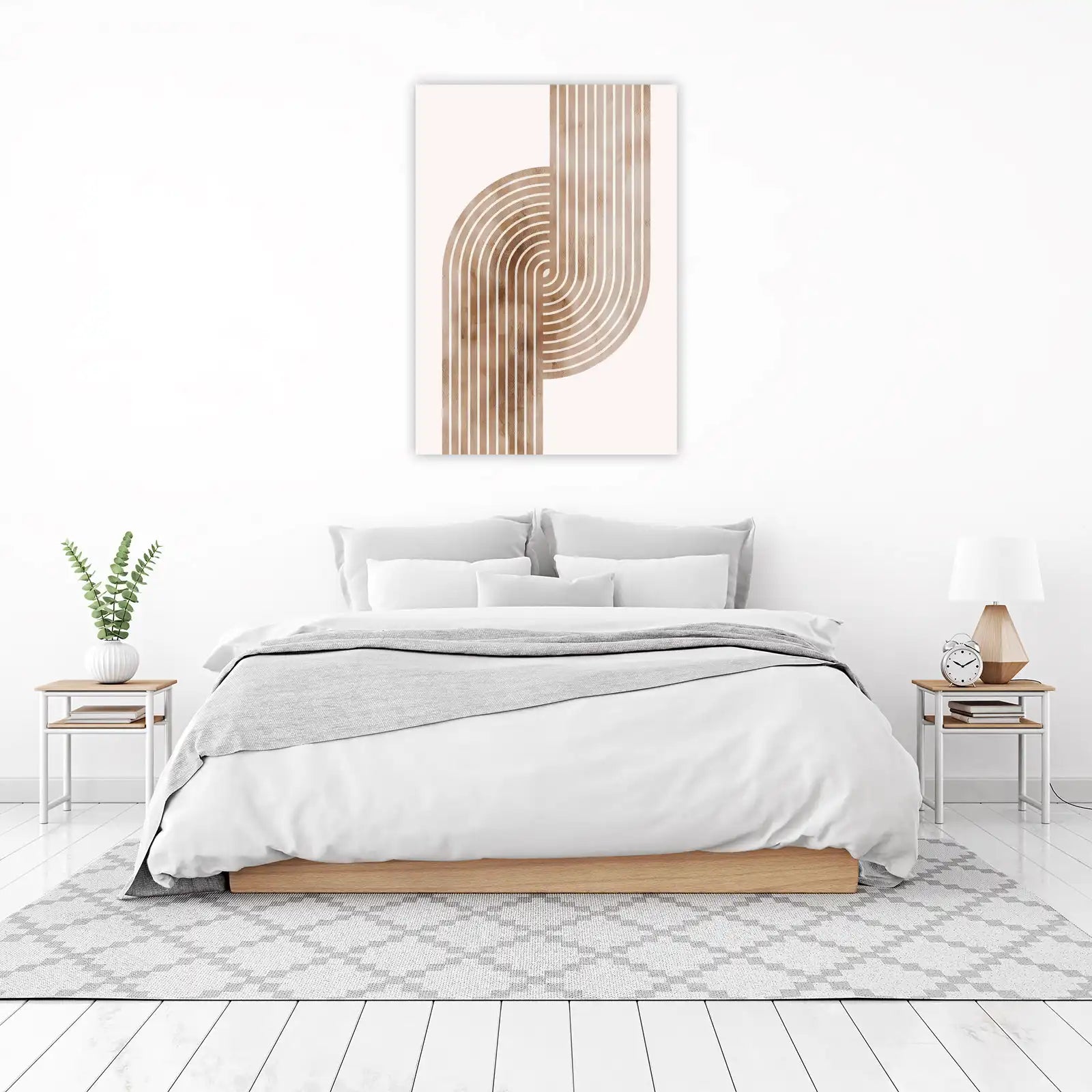 Mid Century Geometric Arch Rainbow Wall Art