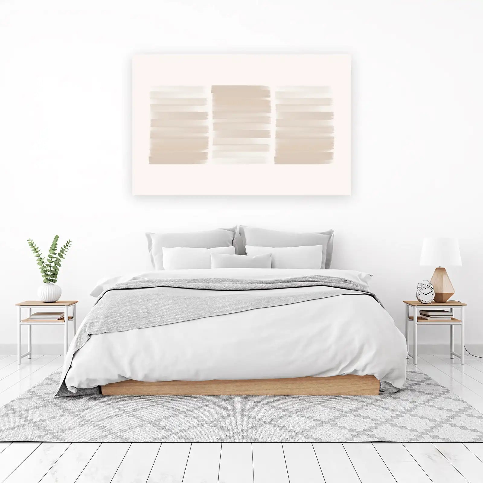 Neutral Abstract Brush Strokes Wall Art