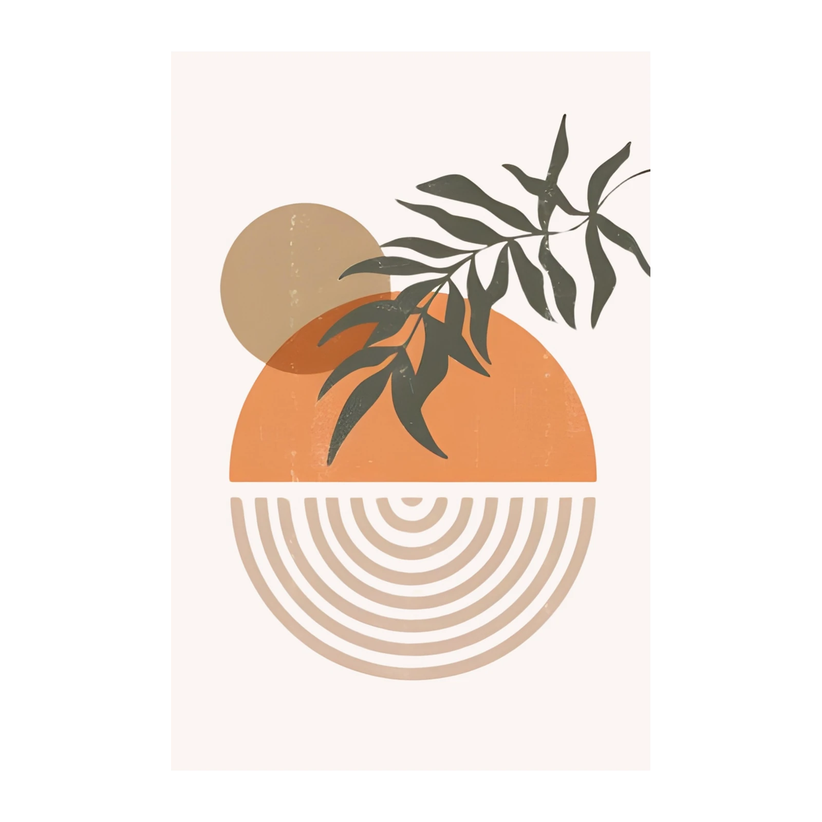 Abstract Botanical Sun Boho Wall Art