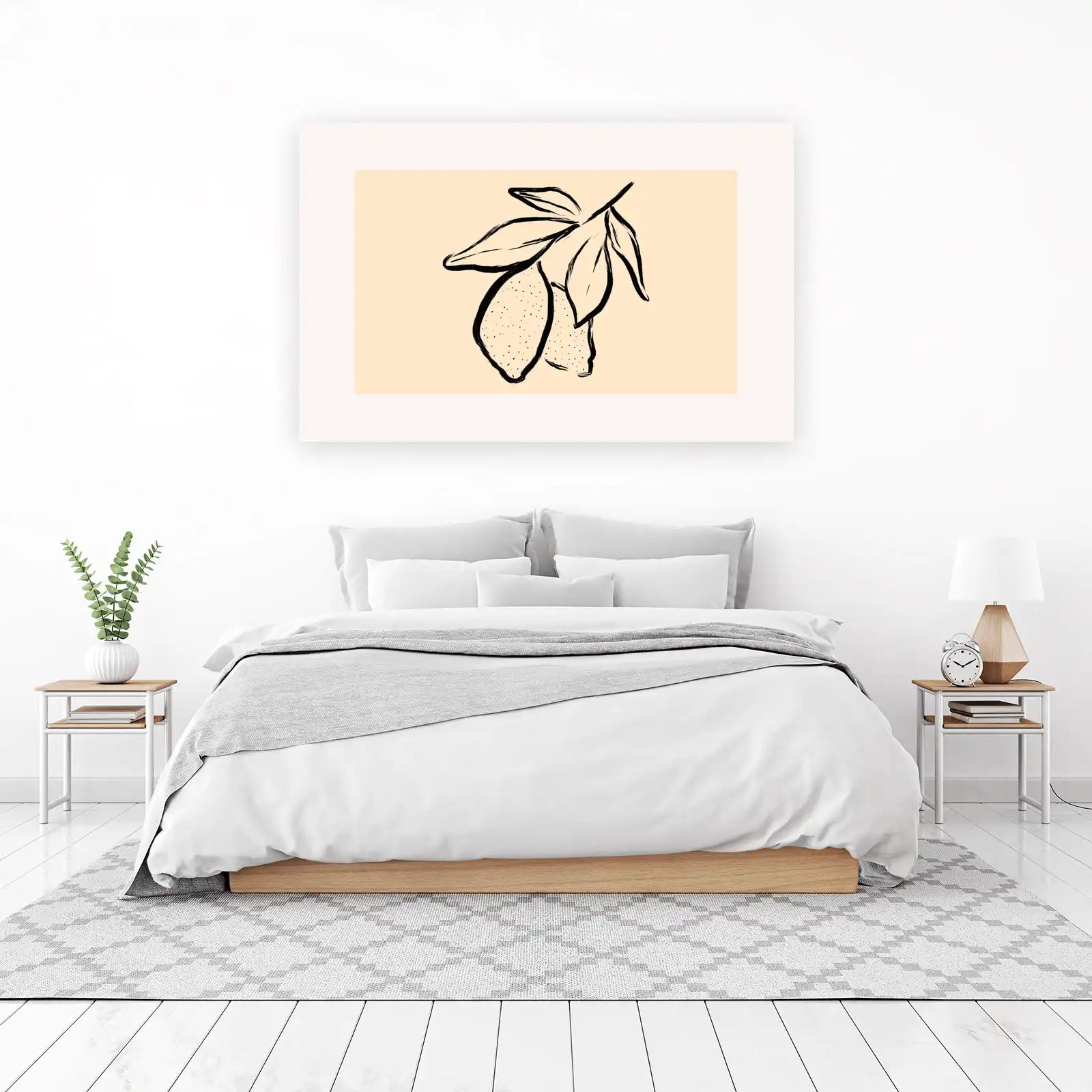 Minimalist Lemon Branch Wall Art Art