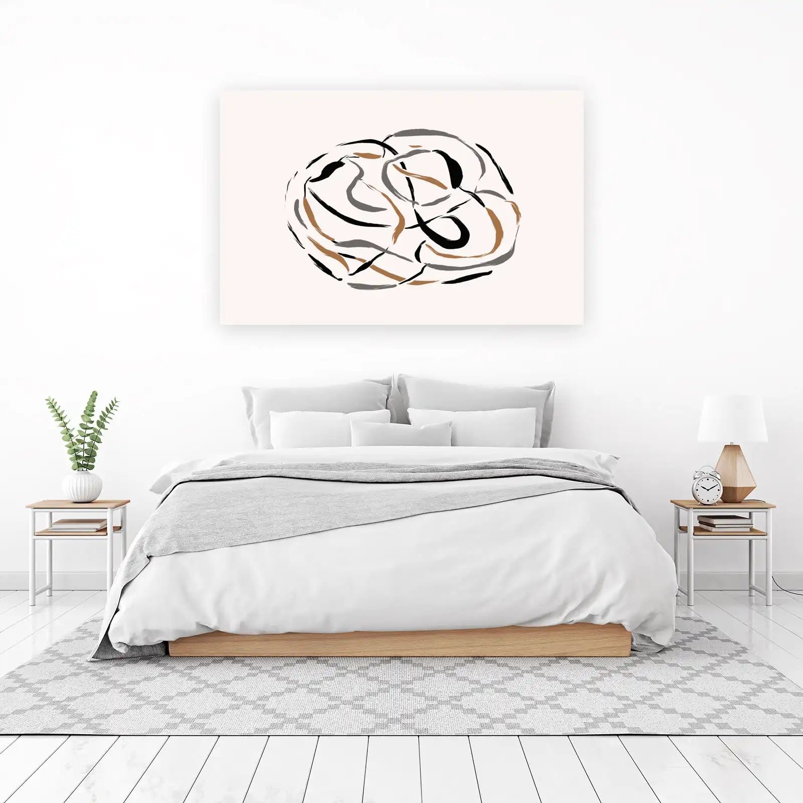 Abstract Brushstroke Circle Wall Art