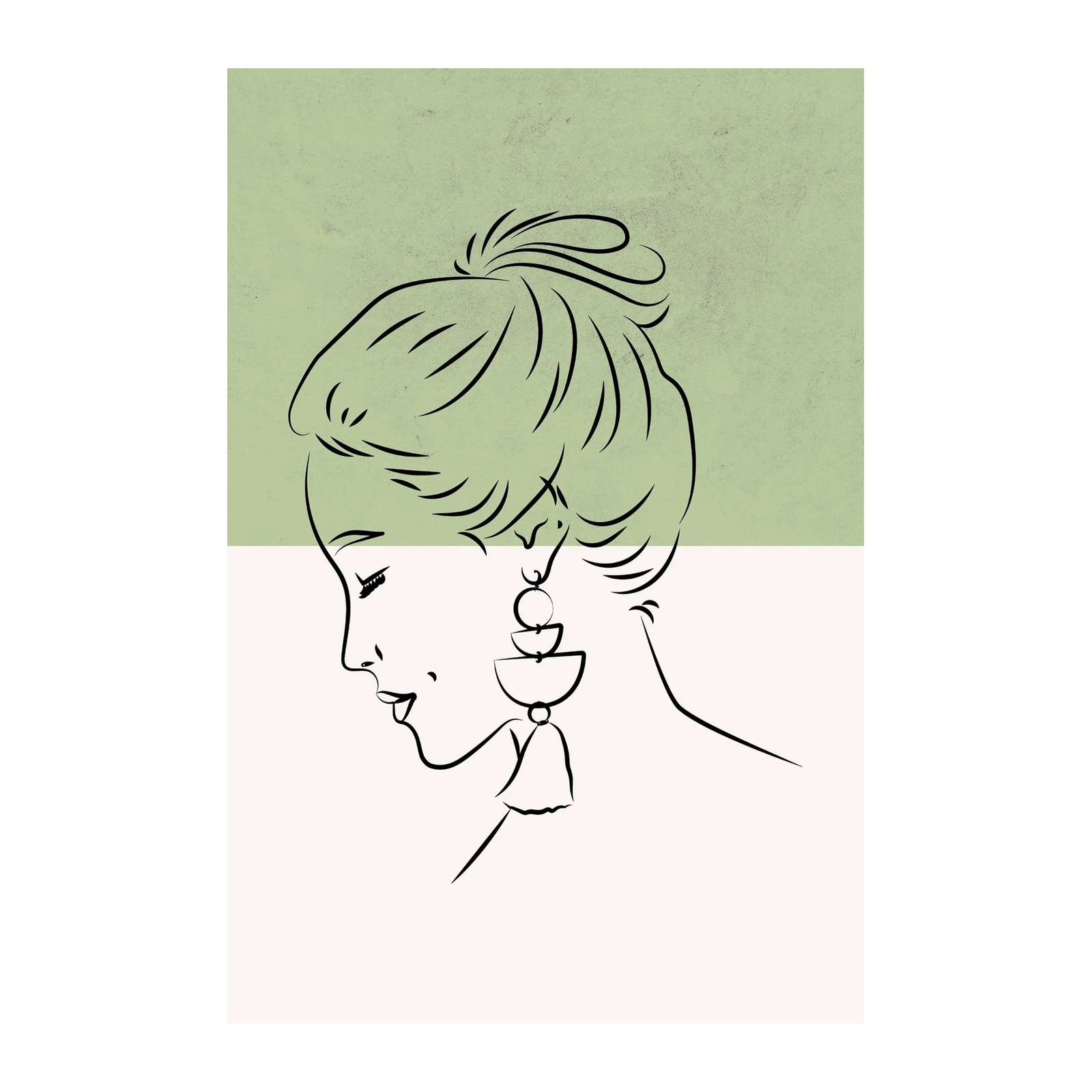 Elegant Woman Line Art Wall Art