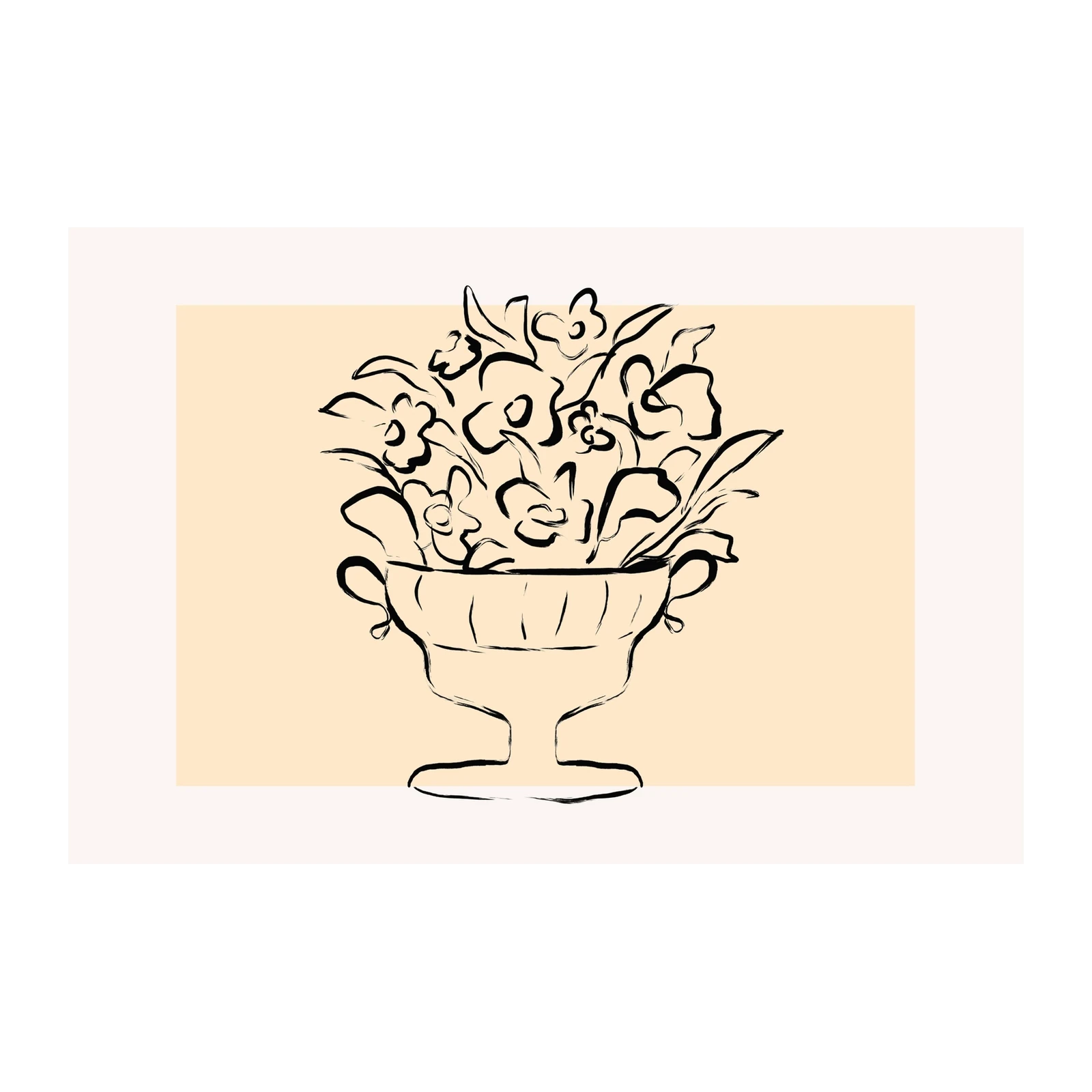 Minimalist Floral Urn Line Art Wall Art