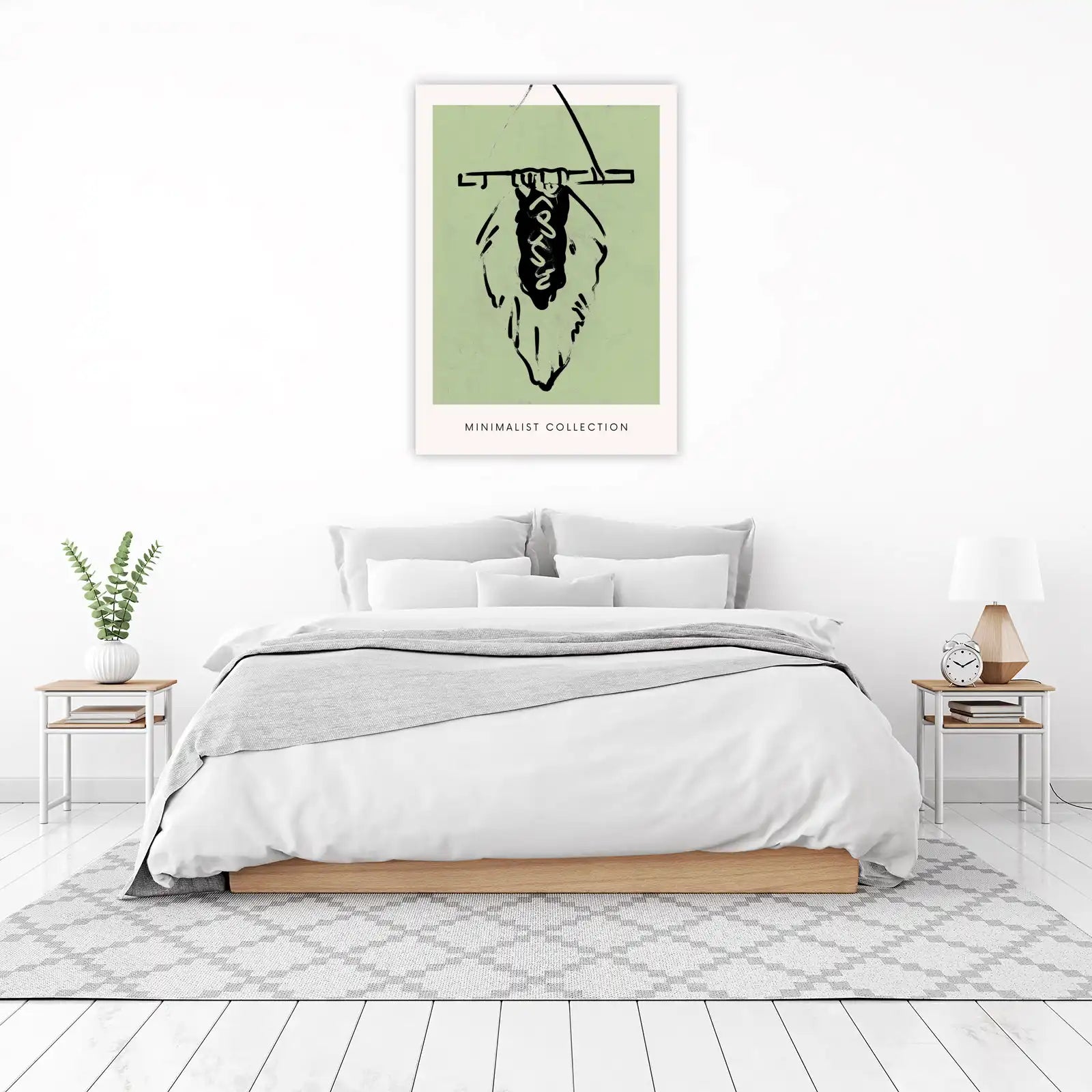 Abstract Black & Green Leaf Wall Art