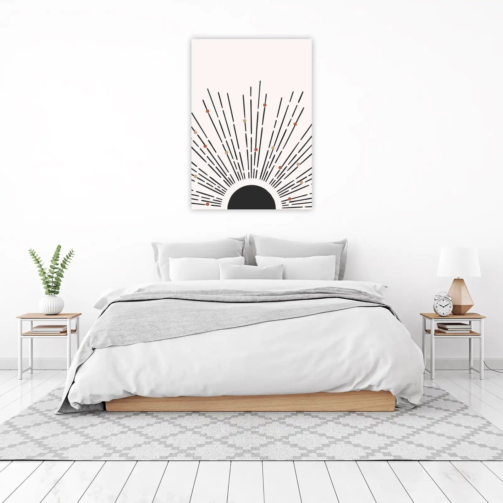 Boho Sunburst Minimalist Wall Art Wall Art