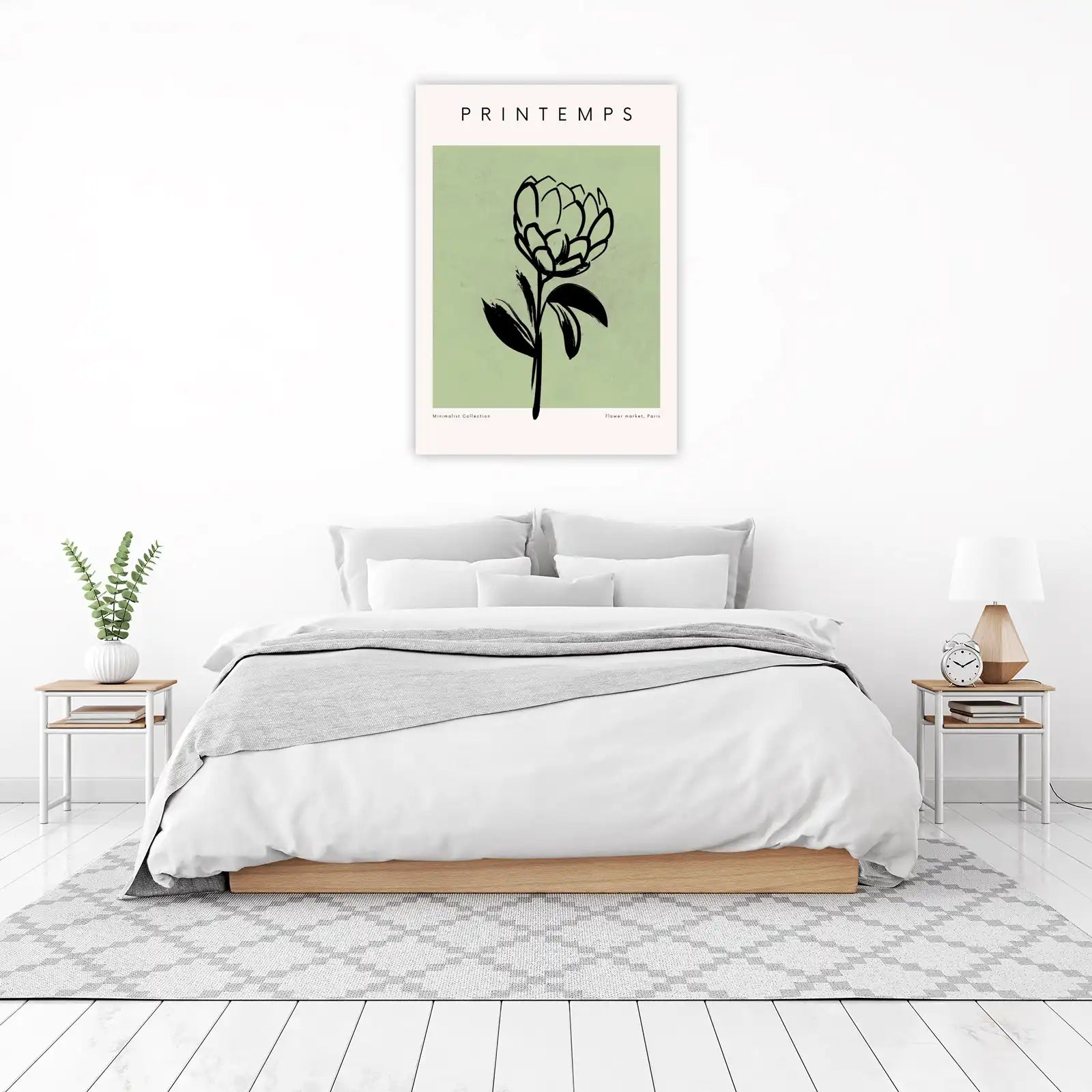 Minimalist Botanical Flower Paris Wall Art