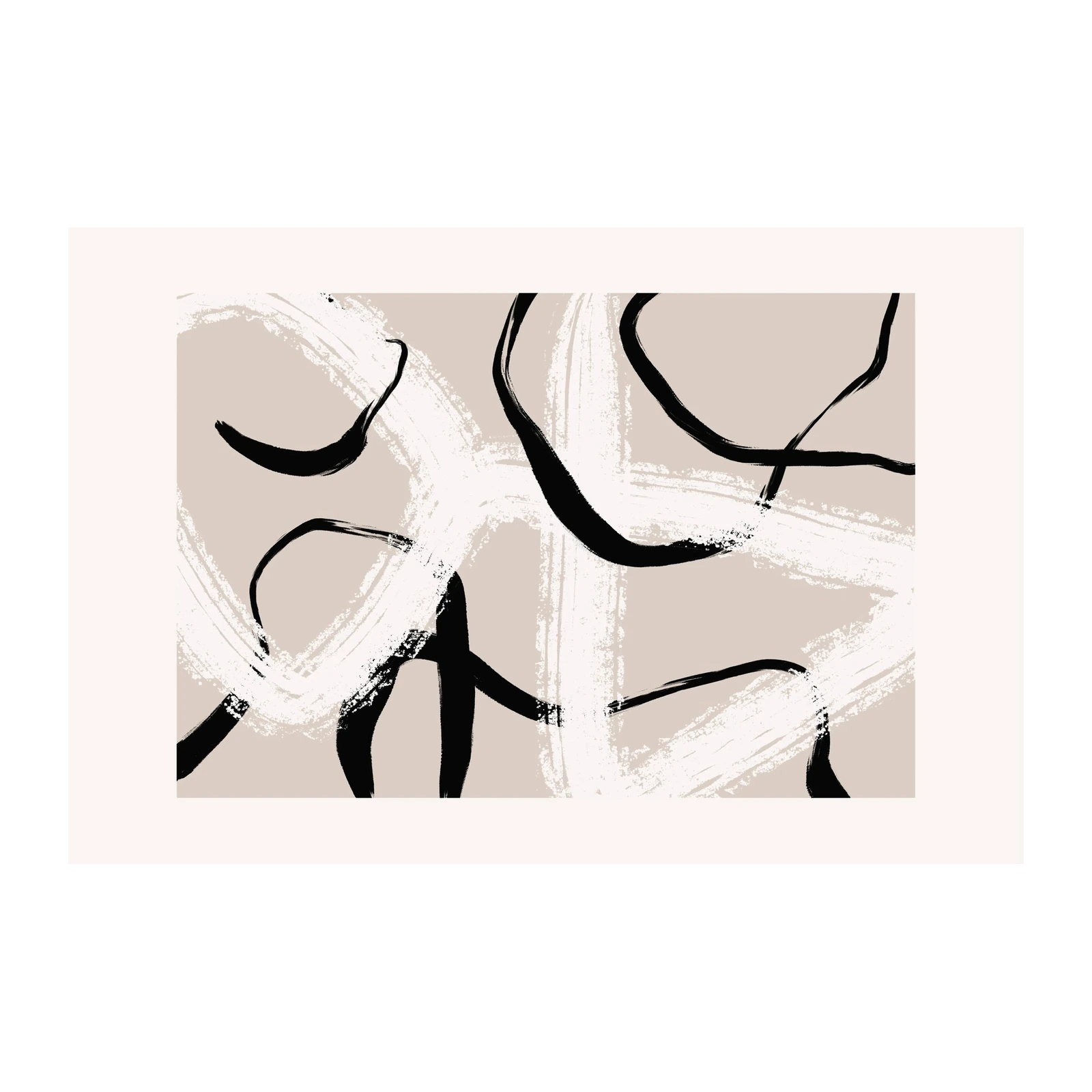 Modern Abstract Black & Beige Wall Art