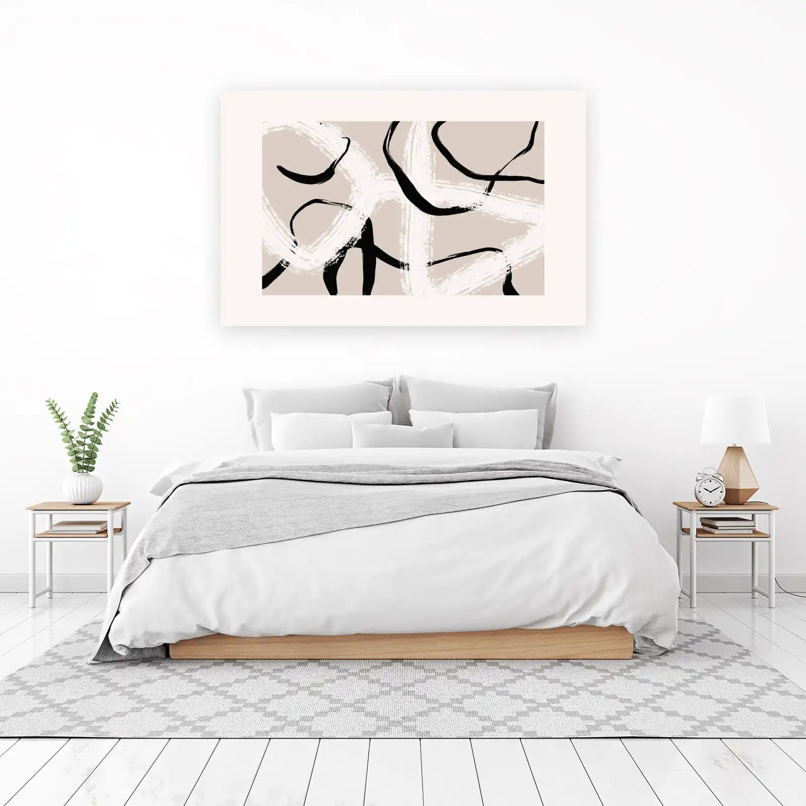 Modern Abstract Black & Beige Wall Art