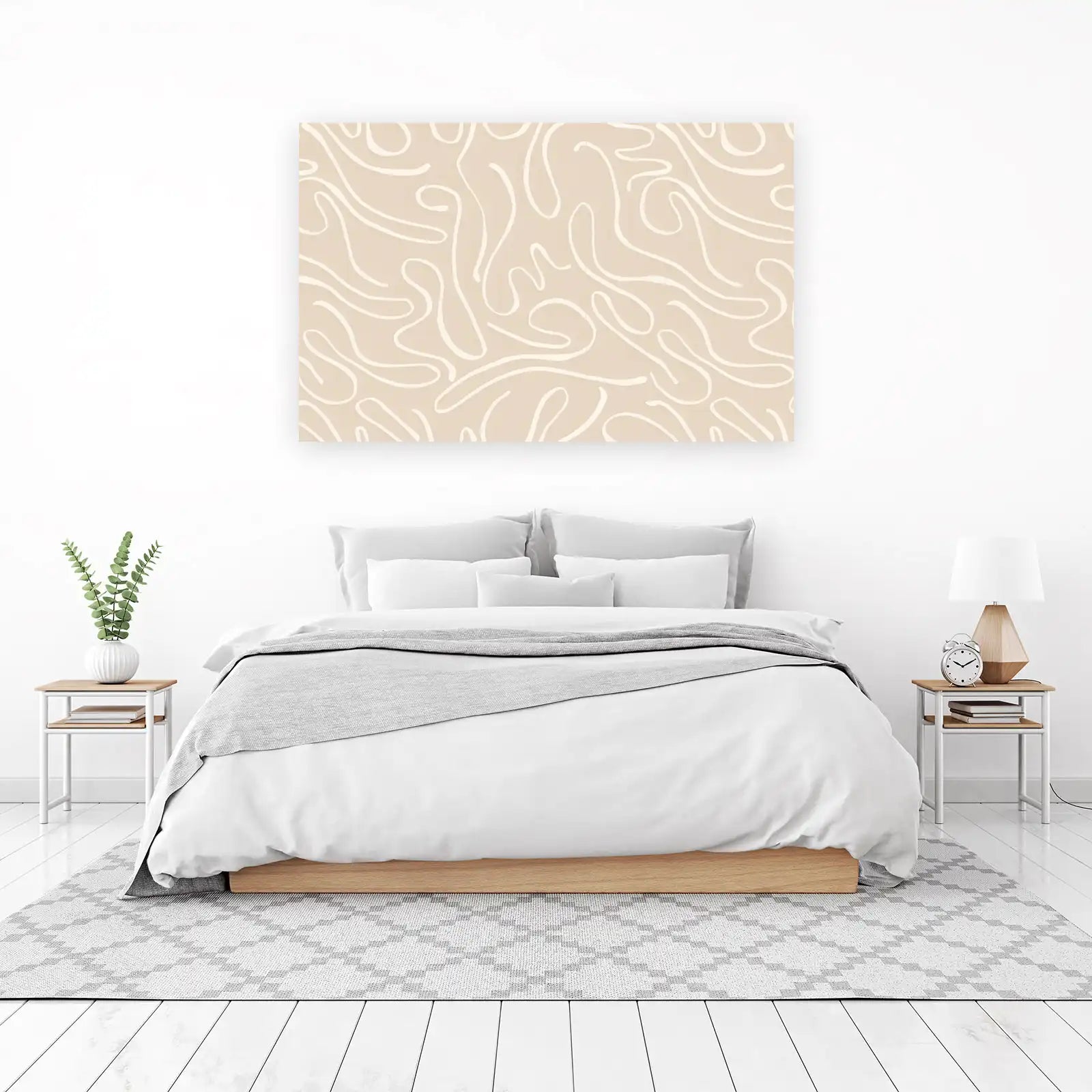 Organic Swirl Beige & Cream Abstract Wall Art