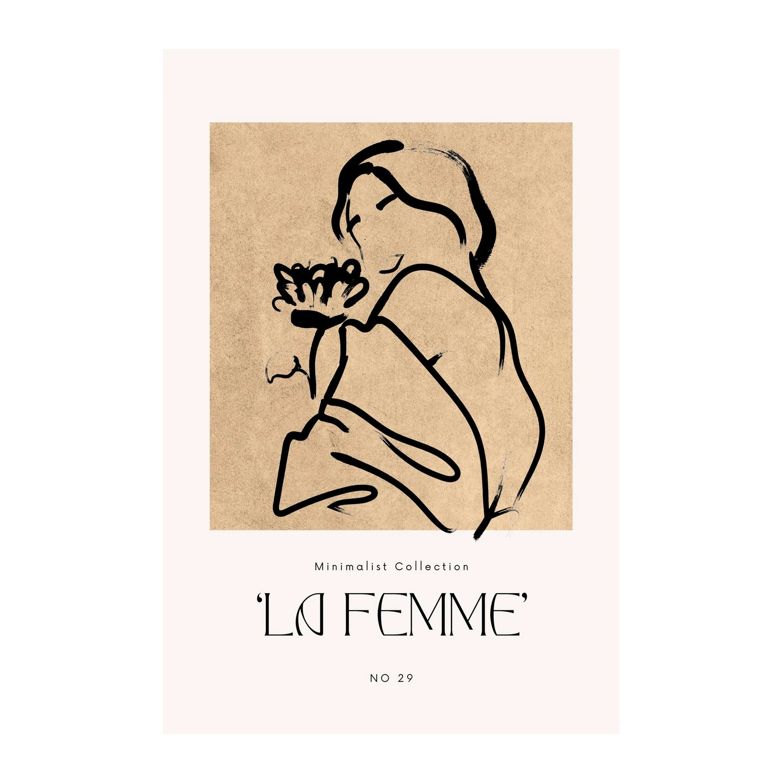 Minimalist Woman & Flower Wall Art