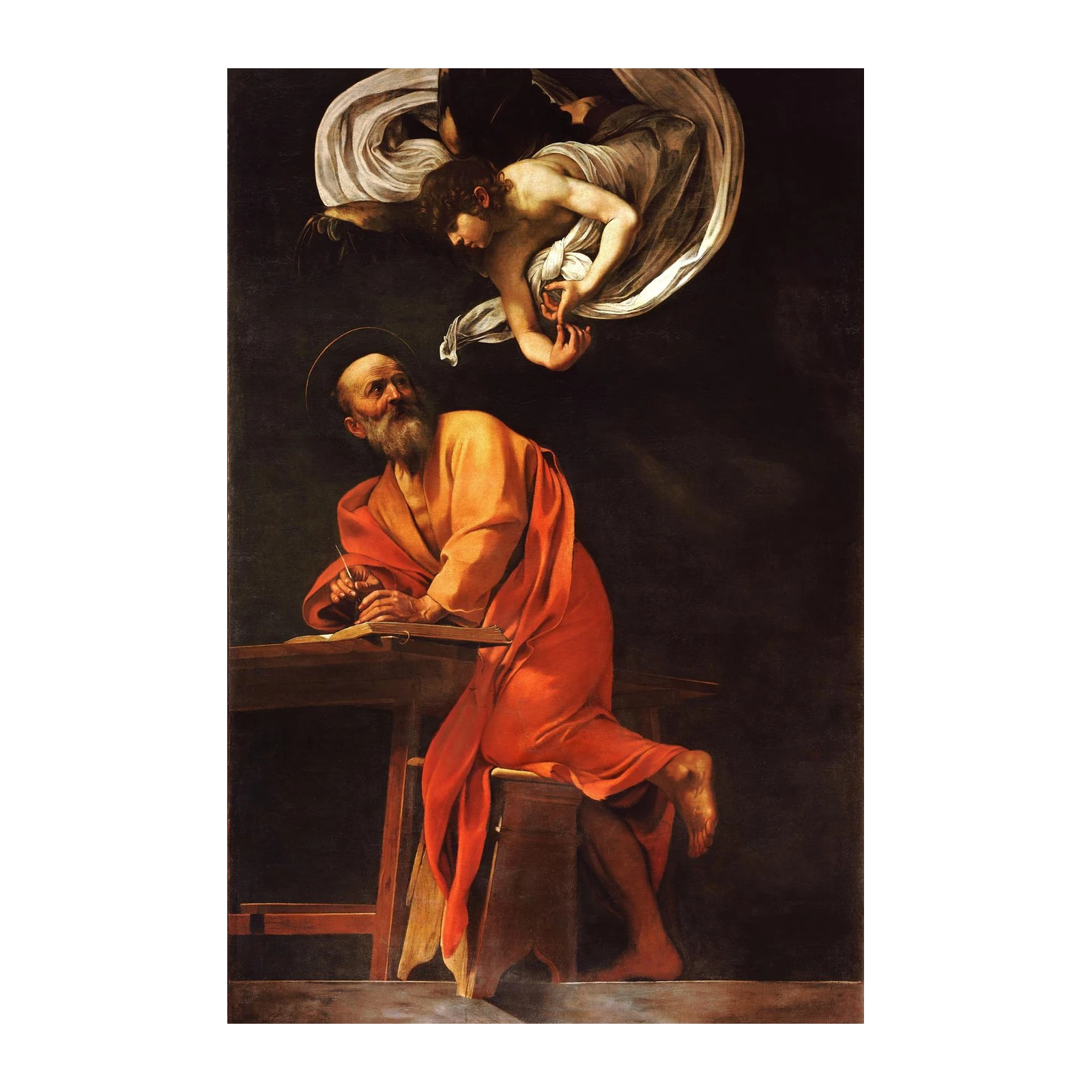 Divine Inspiration St. Matthew Caravaggio Wall Art