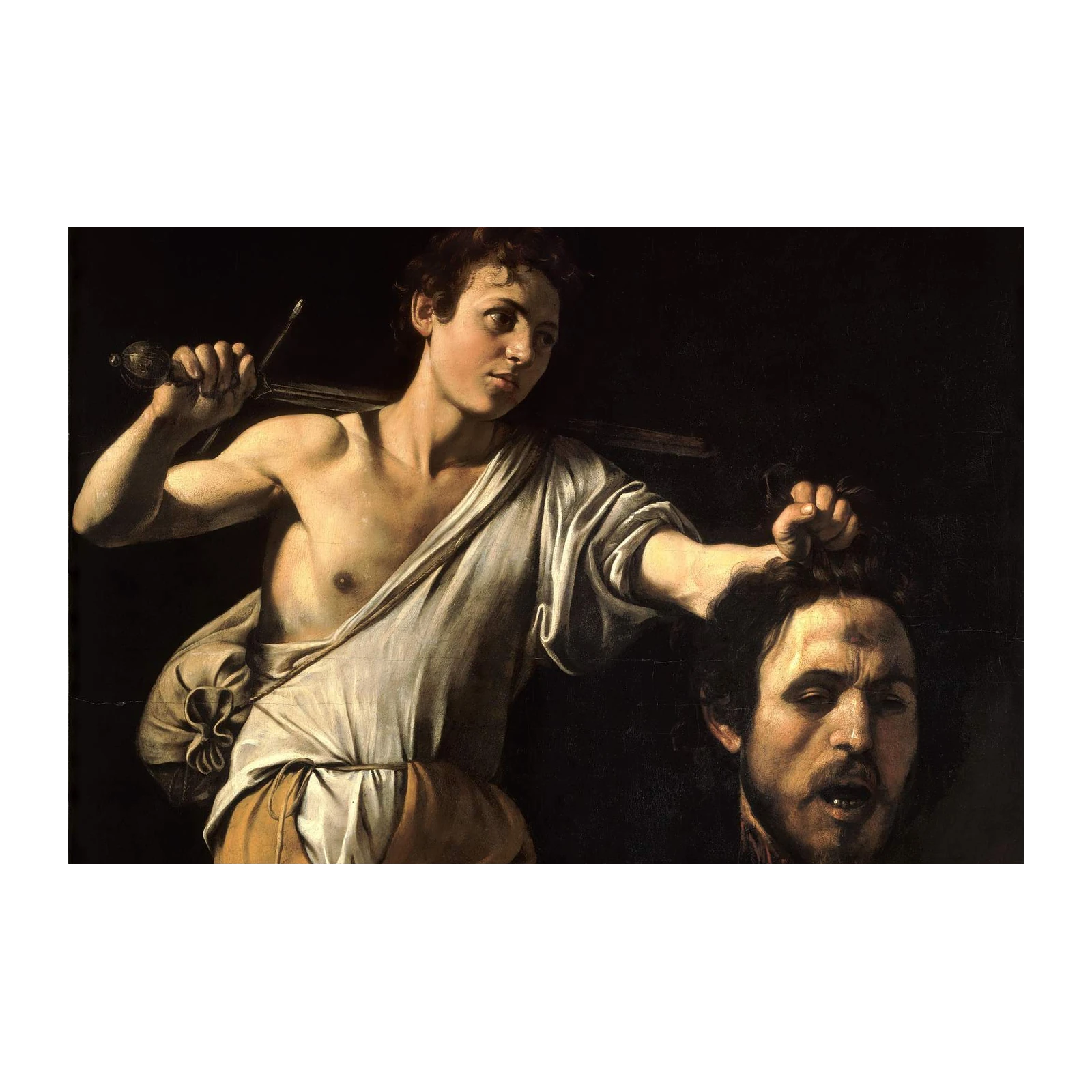David with Goliath's Head Baroque Wall Art