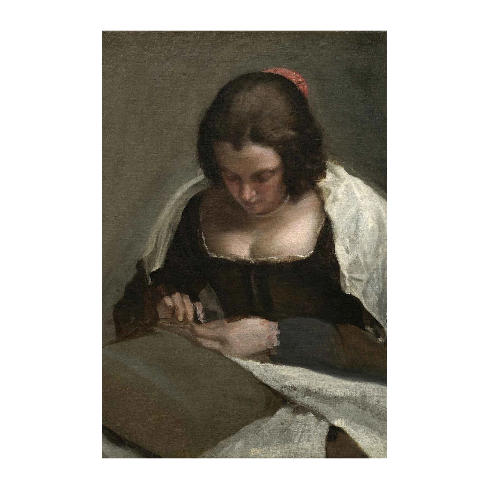 Elegant Woman Reading Vintage Wall Art