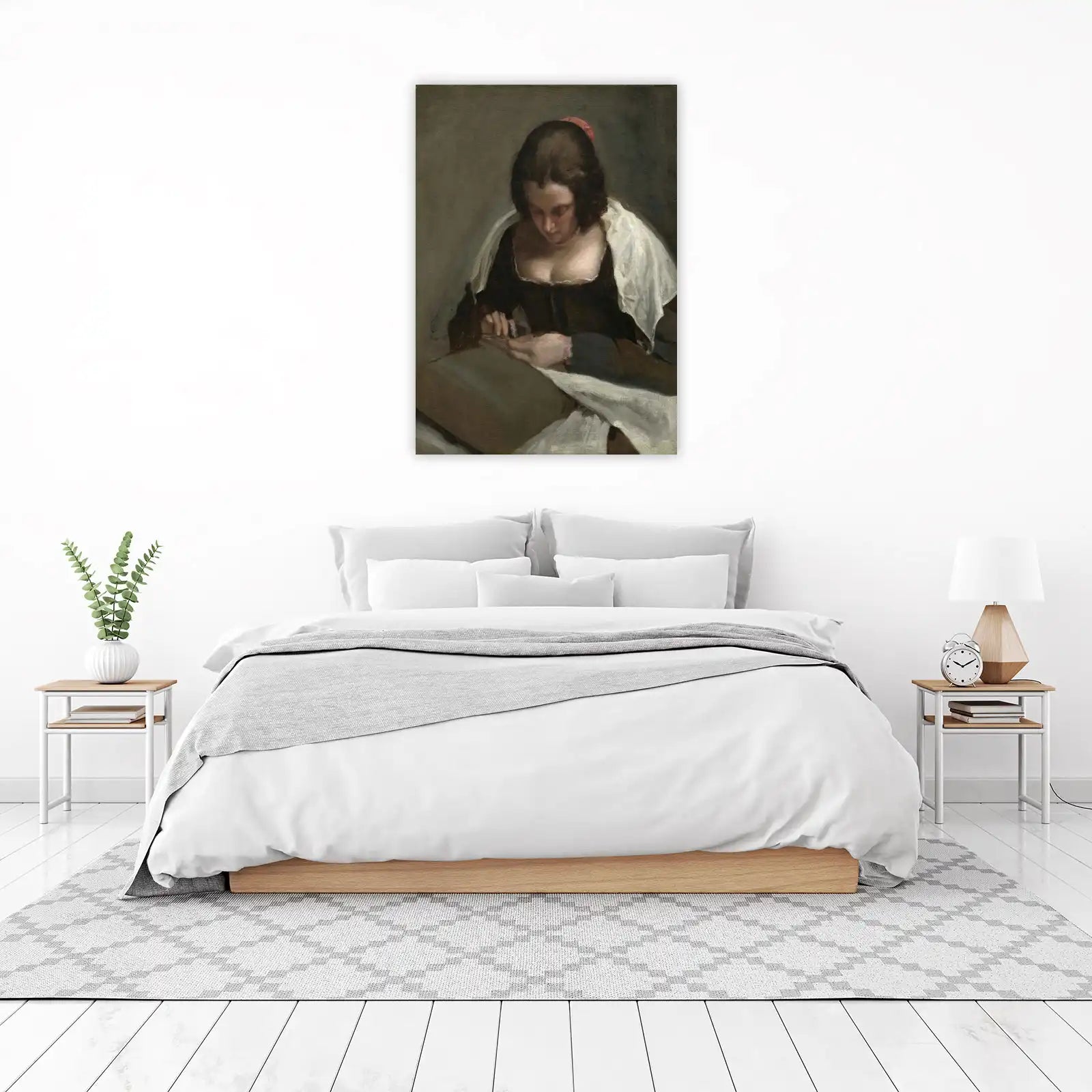 Elegant Woman Reading Vintage Wall Art