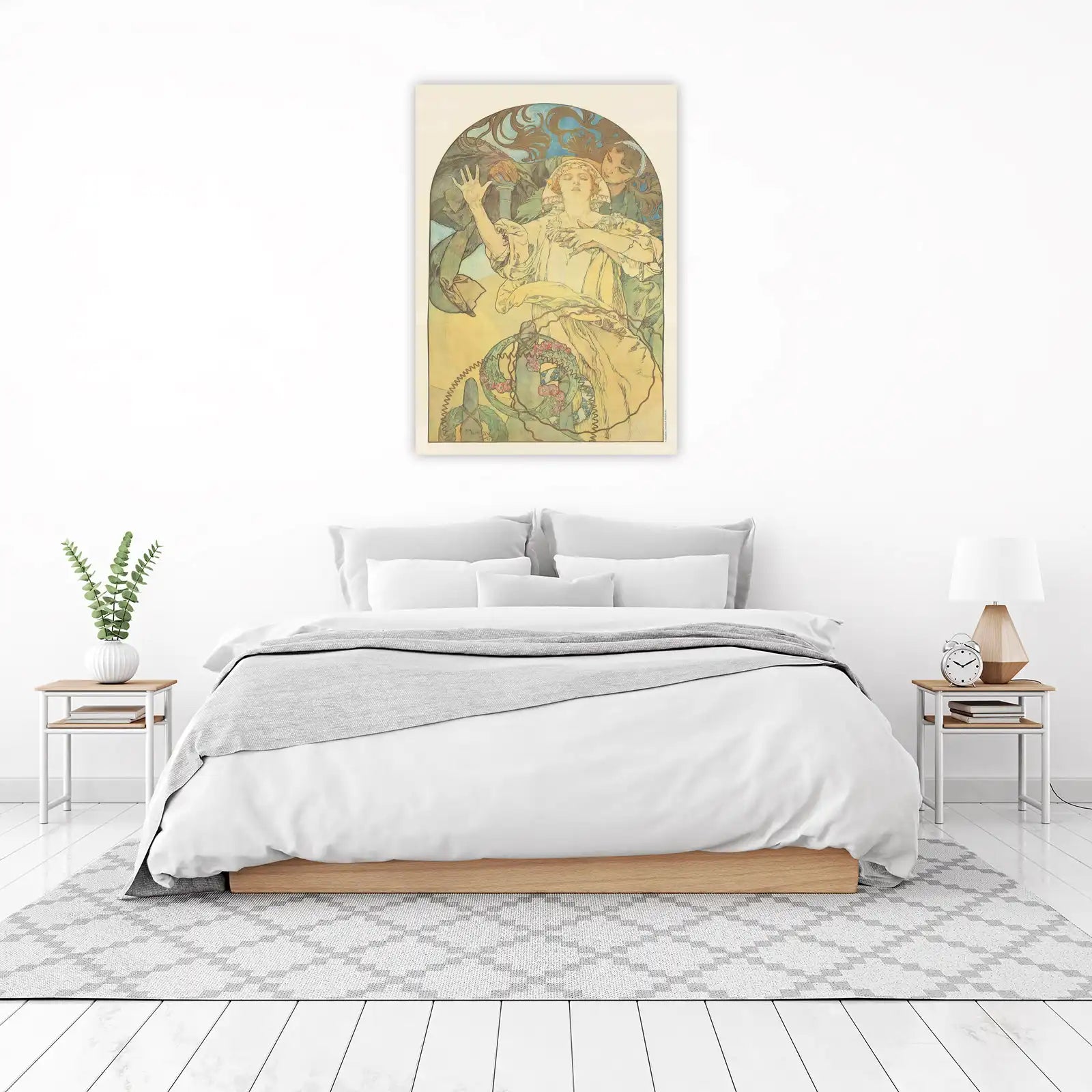 Art Nouveau Floral Maiden Wall Art