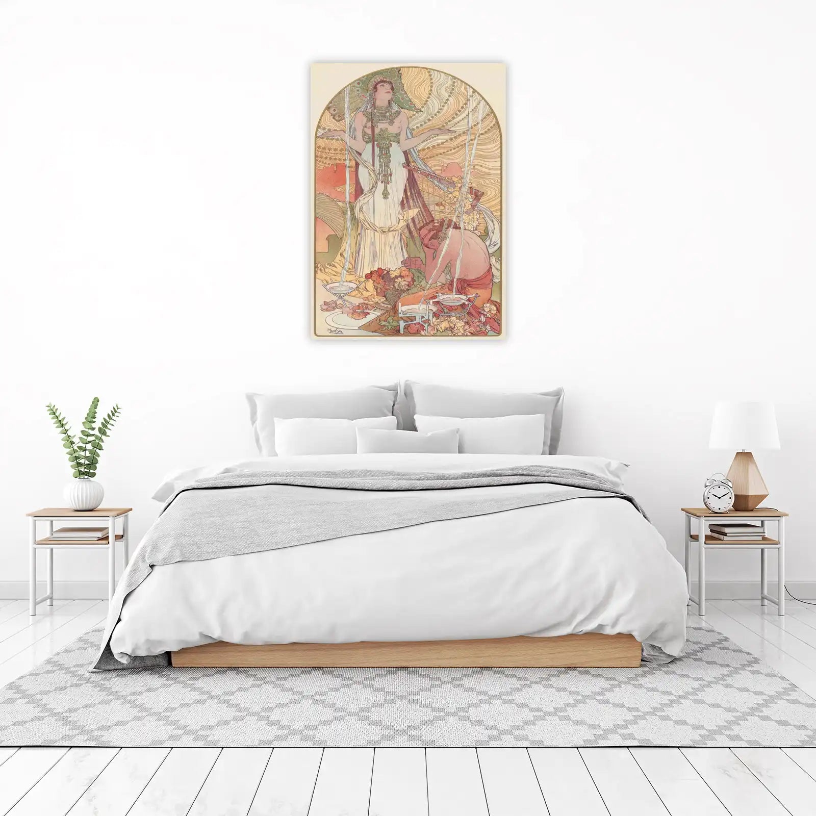 Art Nouveau Goddess Harp Wall Art