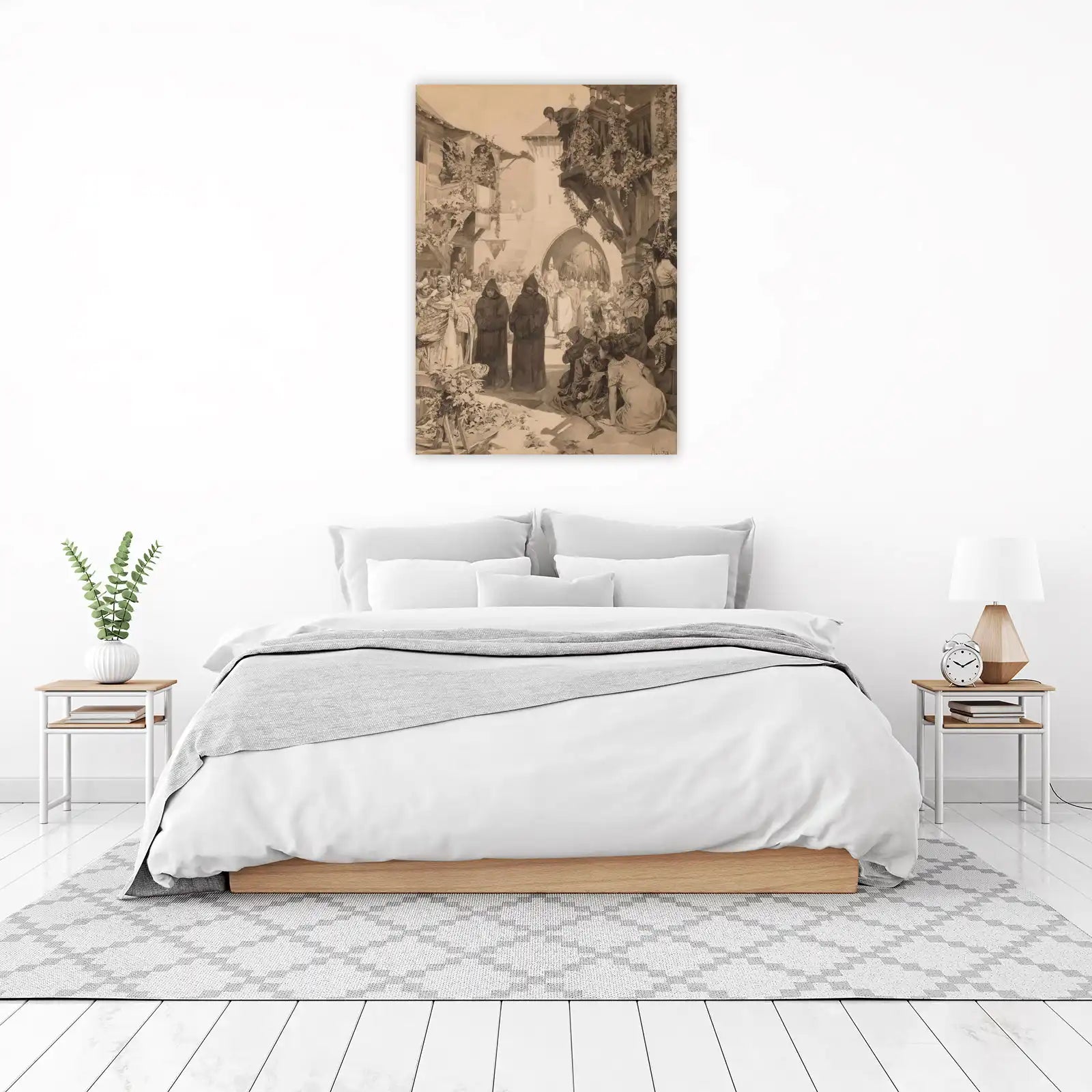 Medieval Procession Sepia Tone Wall Art