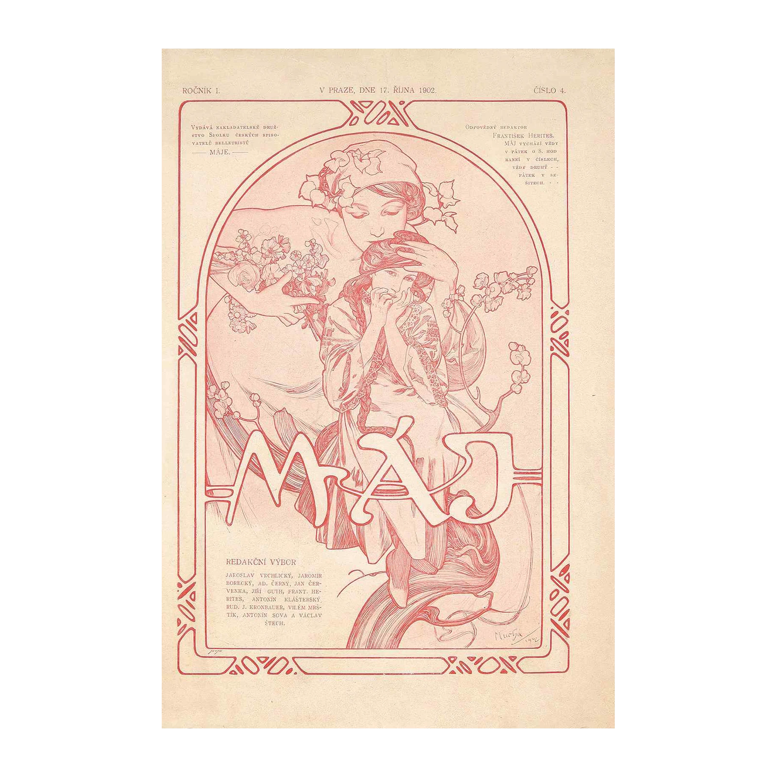 Vintage Art Nouveau Woman & Child Wall Art