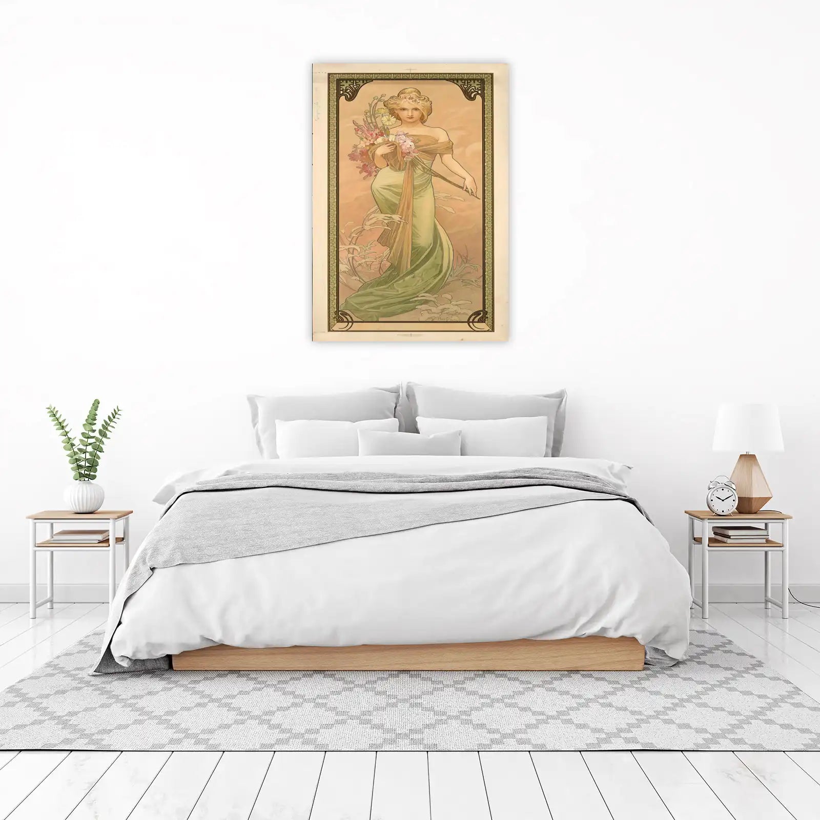 Art Nouveau Floral Maiden Wall Art