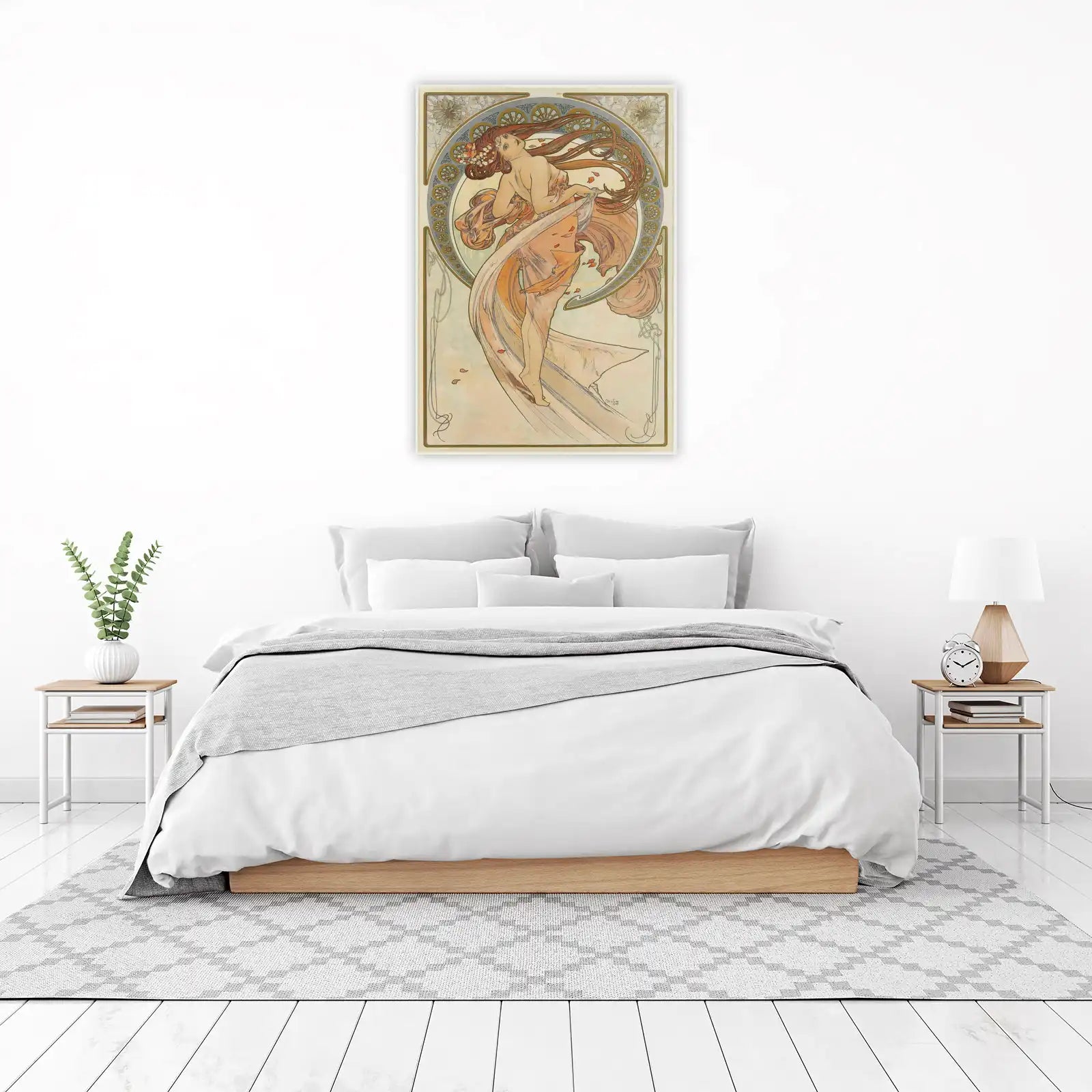 Art Nouveau Goddess Flowing Fabric Wall Art
