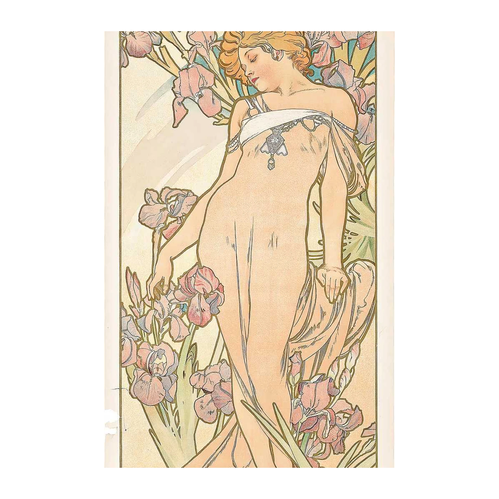 Art Nouveau Iris Muse Wall Art