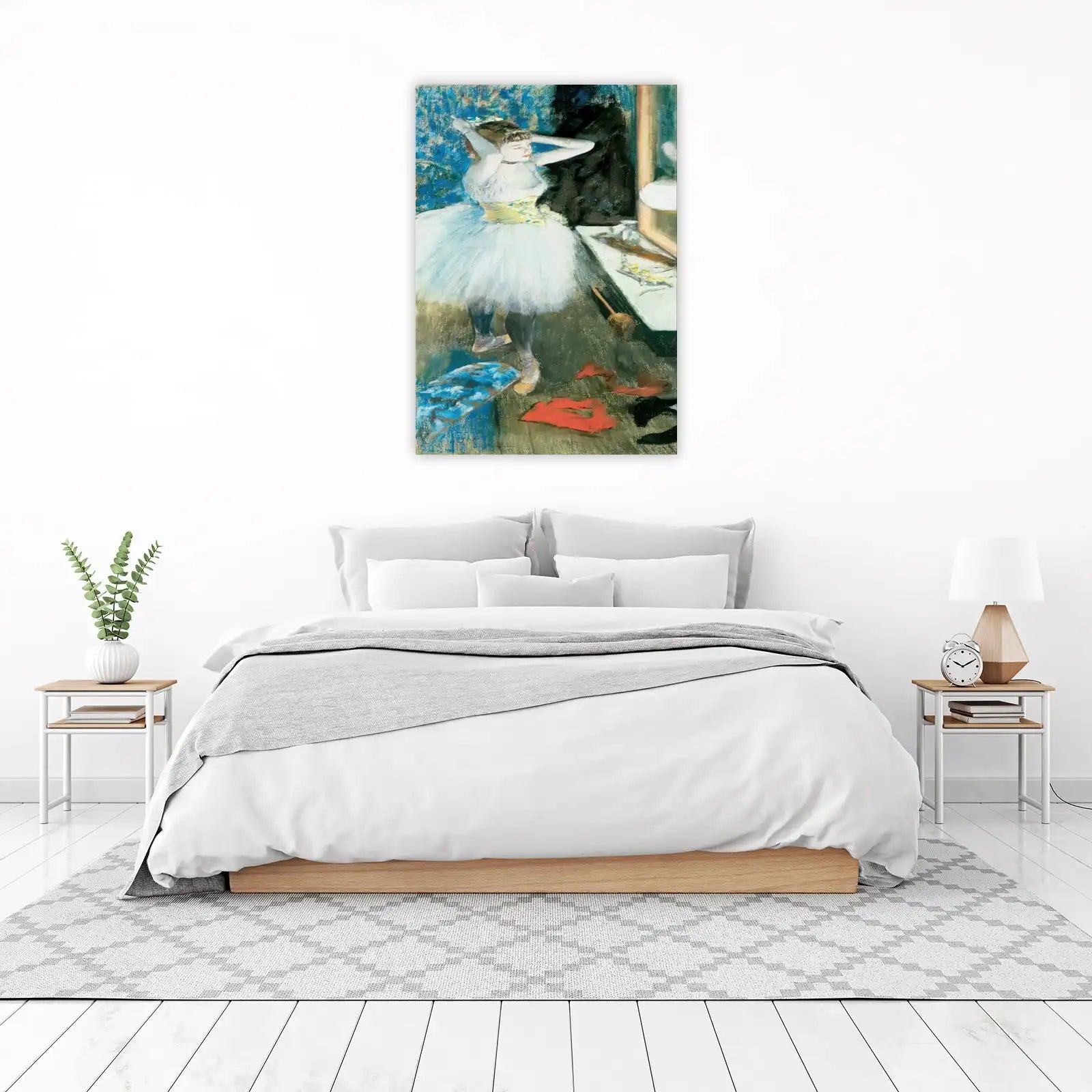 Elegant Ballerina Blue Background Wall Art