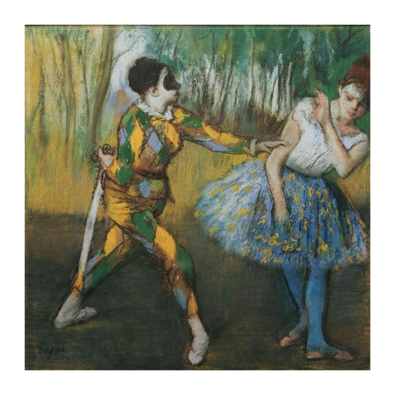 Harlequin & Dancer Pastel Wall Art