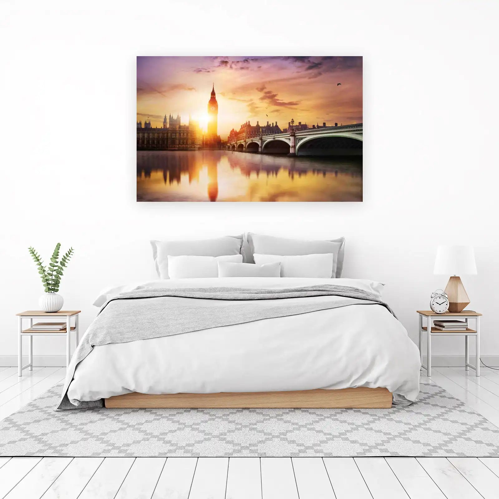London Sunset Big Ben Bridge Wall Art