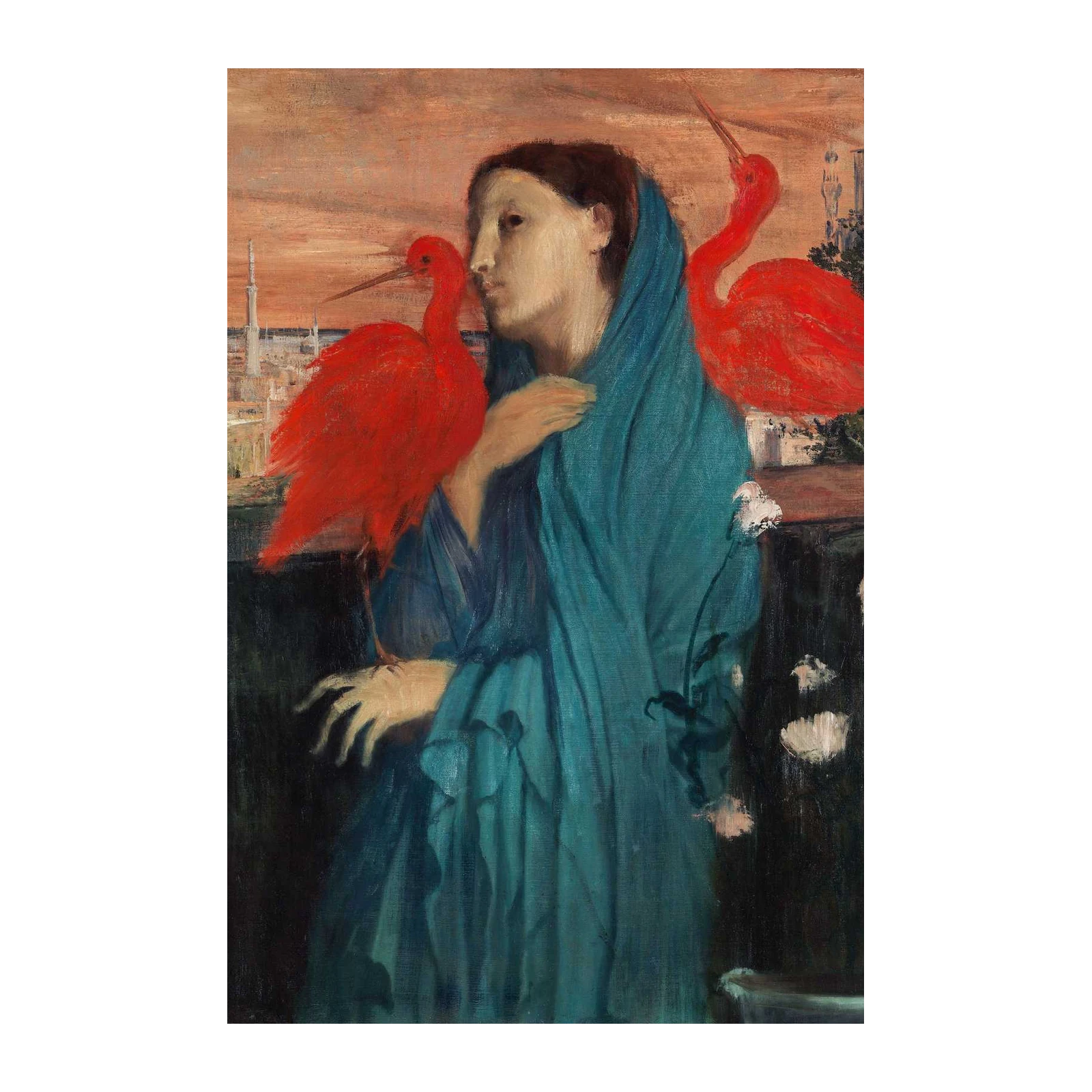 Mystical Lady & Scarlet Ibises Wall Art
