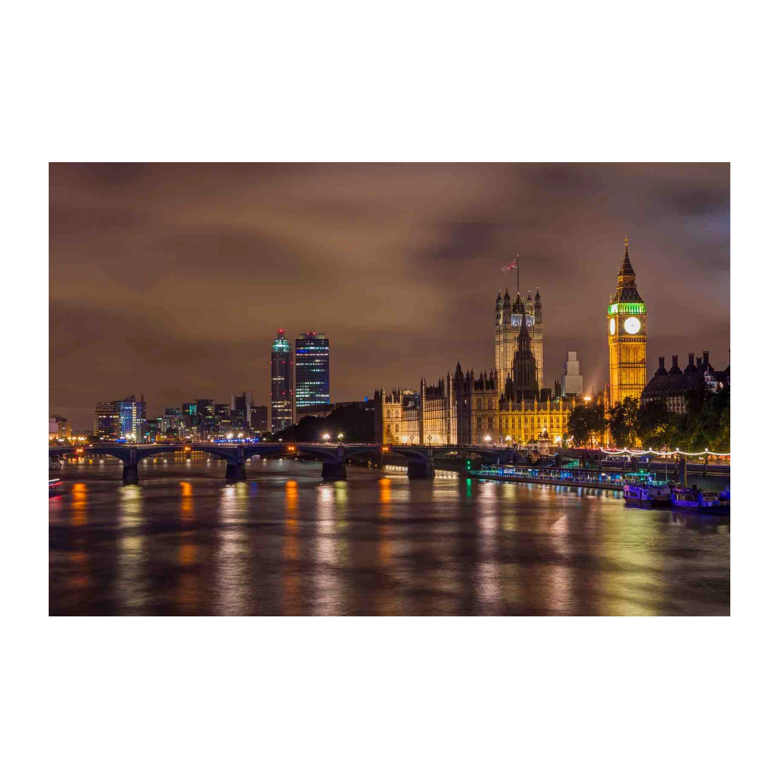 London Skyline Night View Wall Art