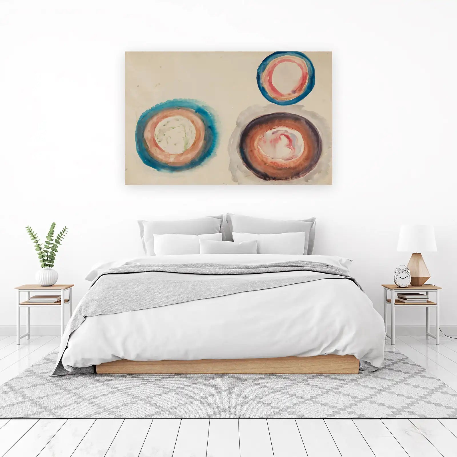 Abstract Circles Watercolor Wall Art