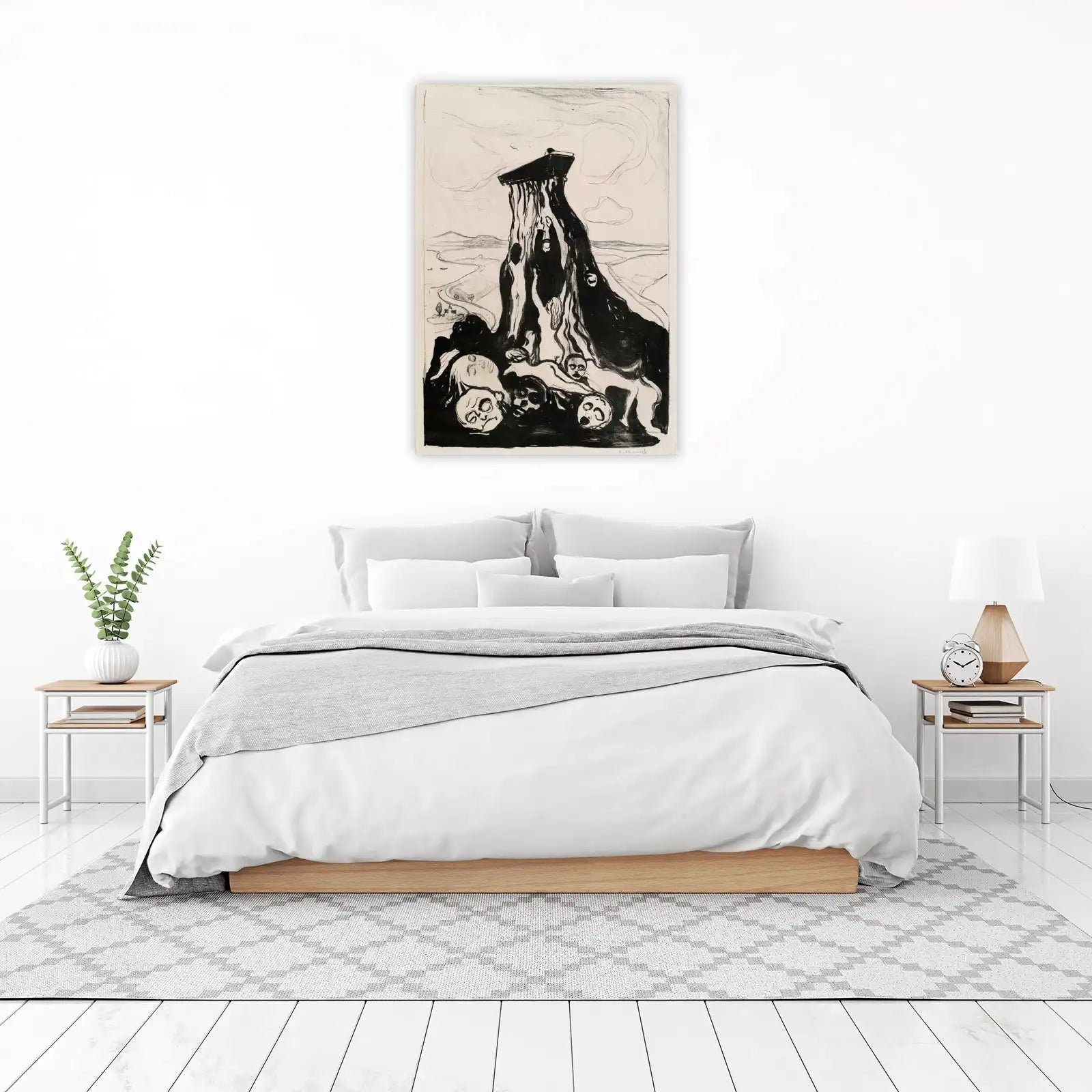 Melancholy Landscape Expressive Figures Wall Art